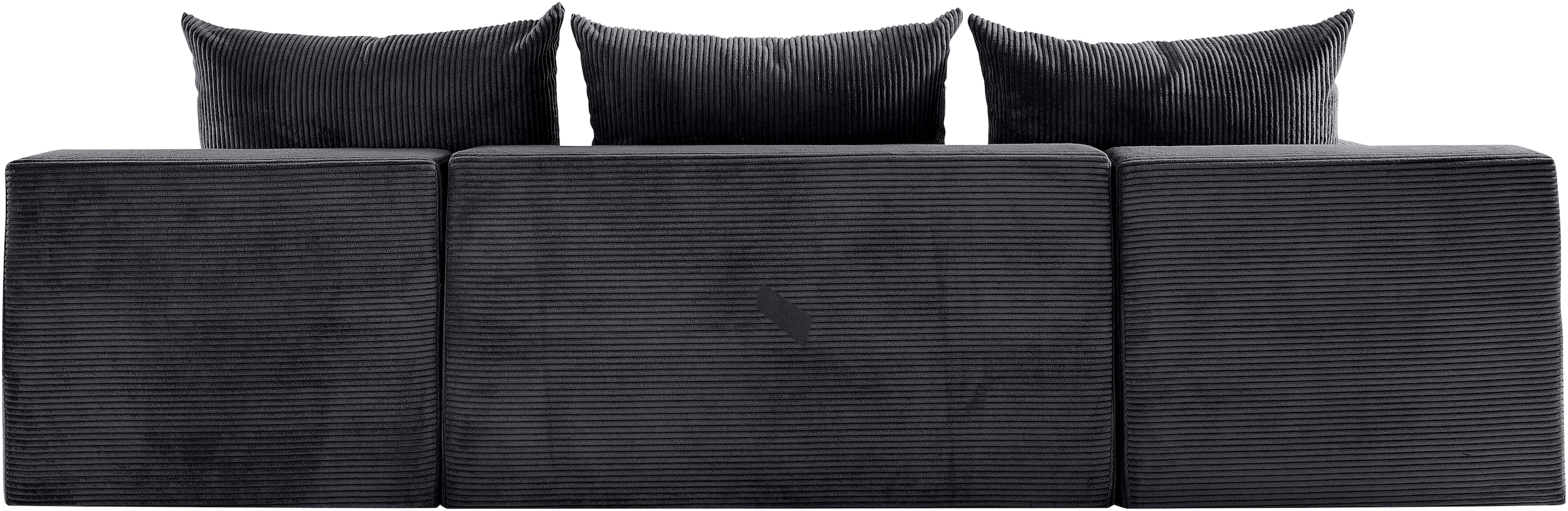 COLLECTION AB Wohnlandschaft »Josy U-Form, Breite 269 cm, Flachgewebe, Struktur, Cord & Cord/Mix«, (Cord-/Mix), inkl. Bettfunktion, Bettkasten, mit 3 gleich grossen Rückenkissen