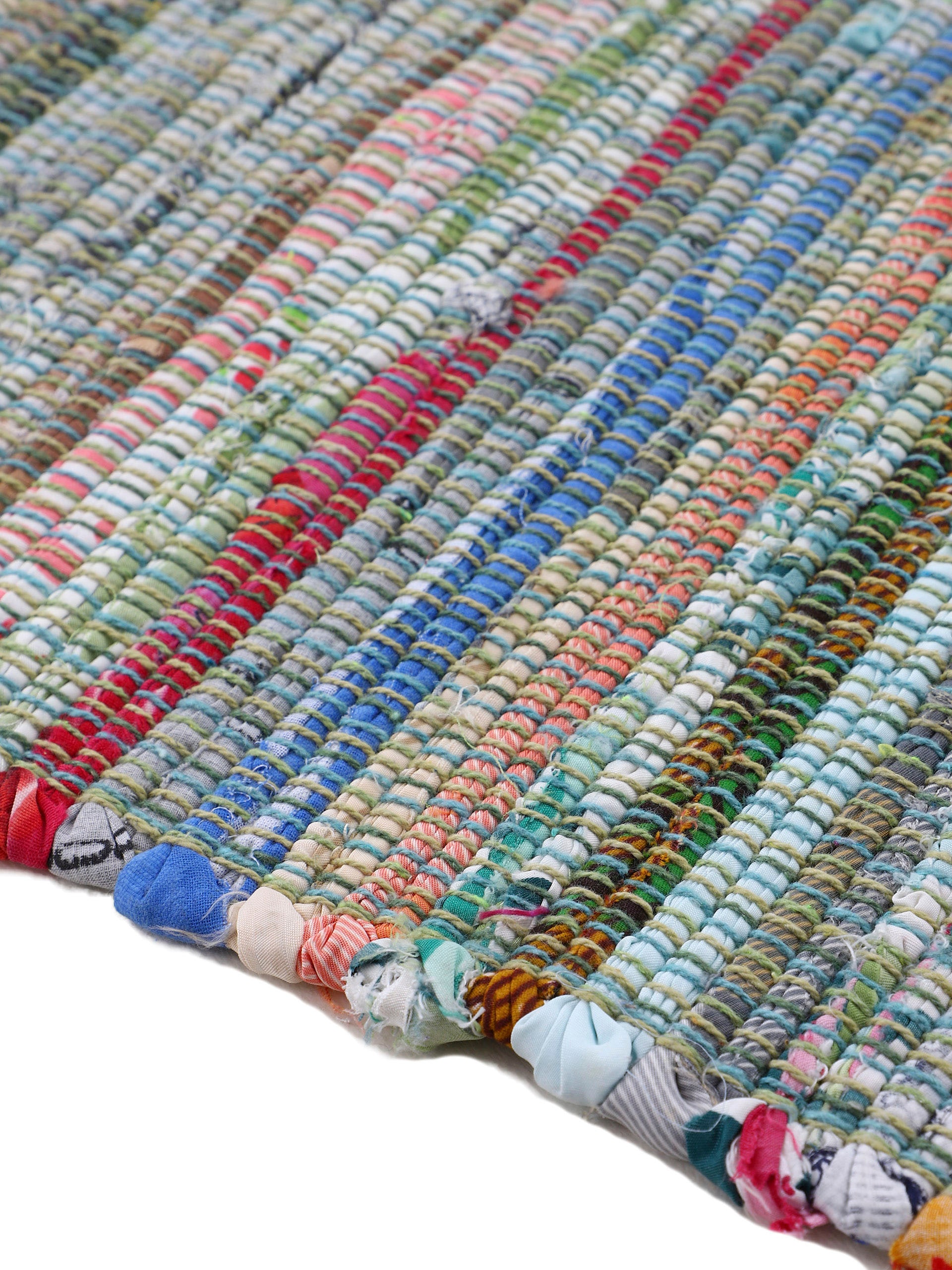carpetfine Teppich »Kelim Chindi, Wendeteppich«, rechteckig, 6 mm Höhe, handgewebt, Fleckerlteppich mit Fransen, auch vielen in Läufergrössen