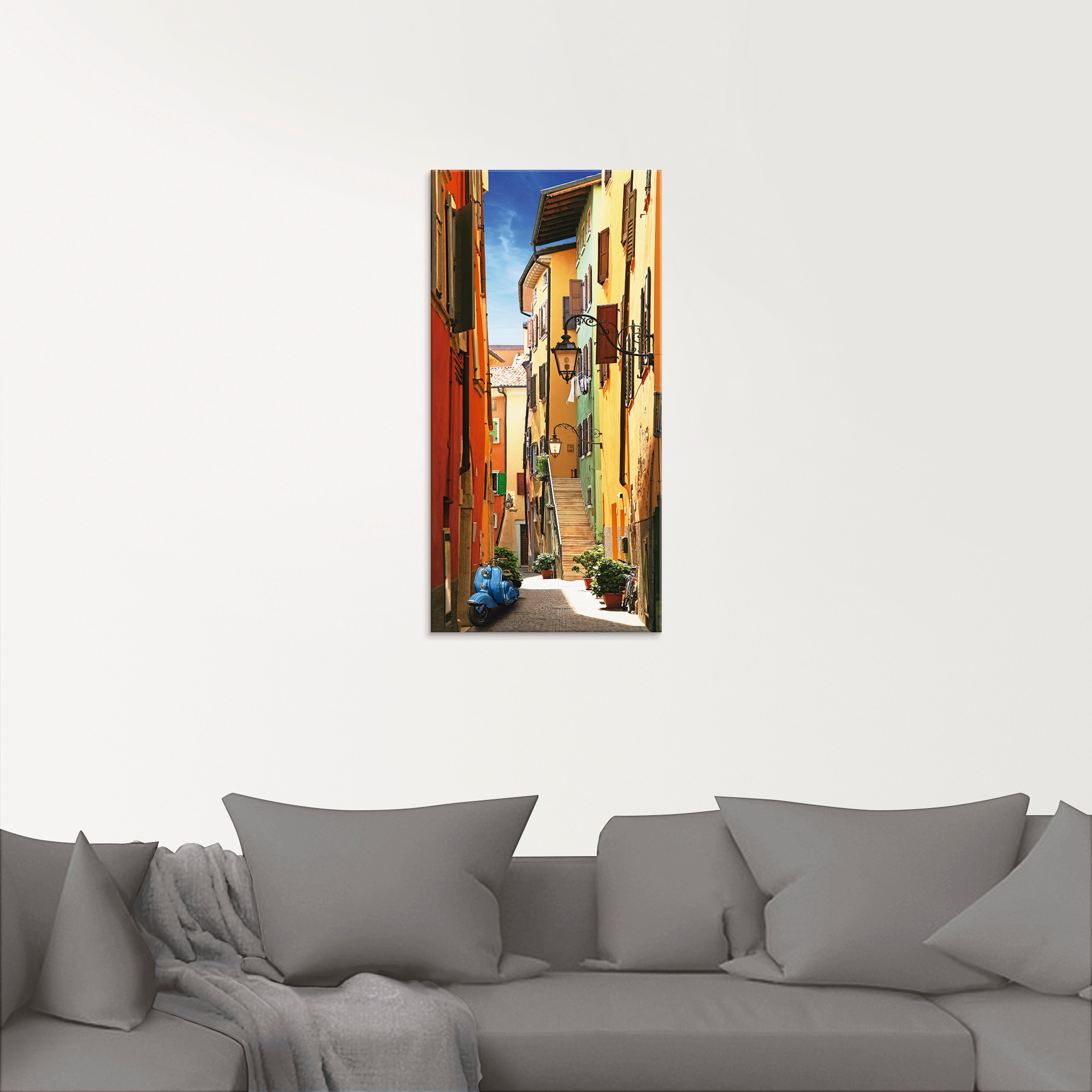 Artland Glasbild »Altstadtgasse Riva del Garda«, Architektonische Elemente, (1 St.), in verschiedenen Grössen