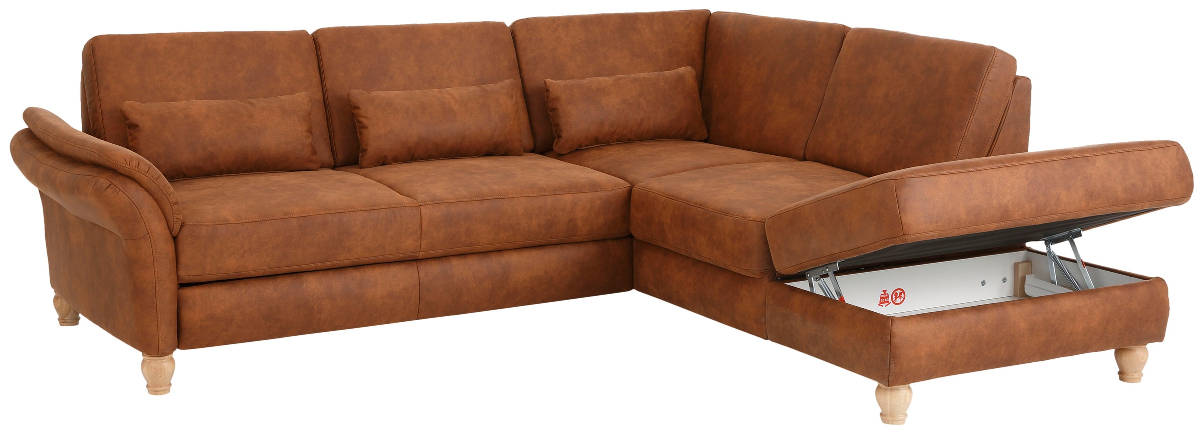 Home affaire Ecksofa »Palace L-Form«, incl. Sitztiefenverstellung, wahlweise mit Bettfunktion und Stauraum