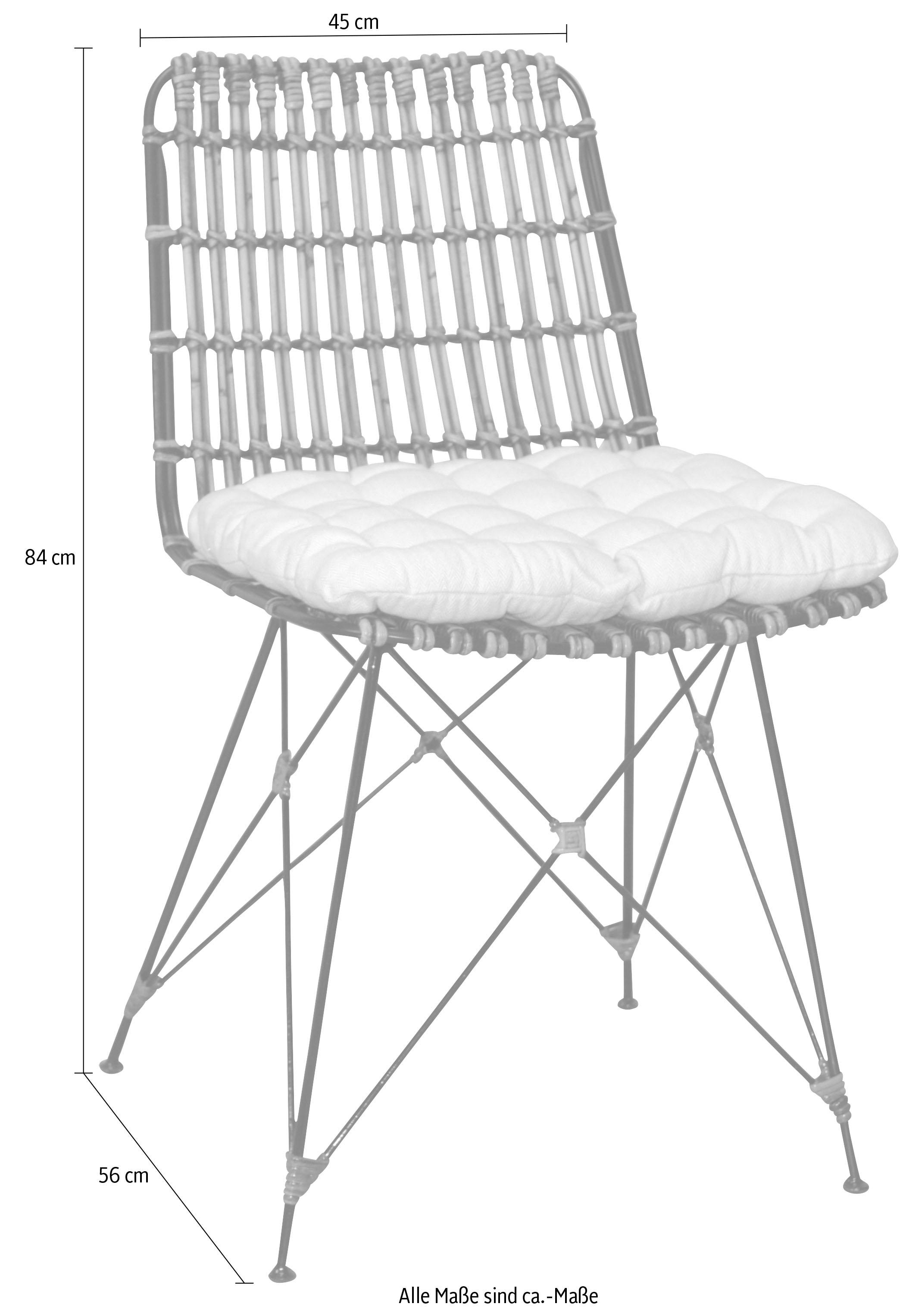 Home affaire Rattanstuhl, Masse (B/T/H): 45/56/84 cm