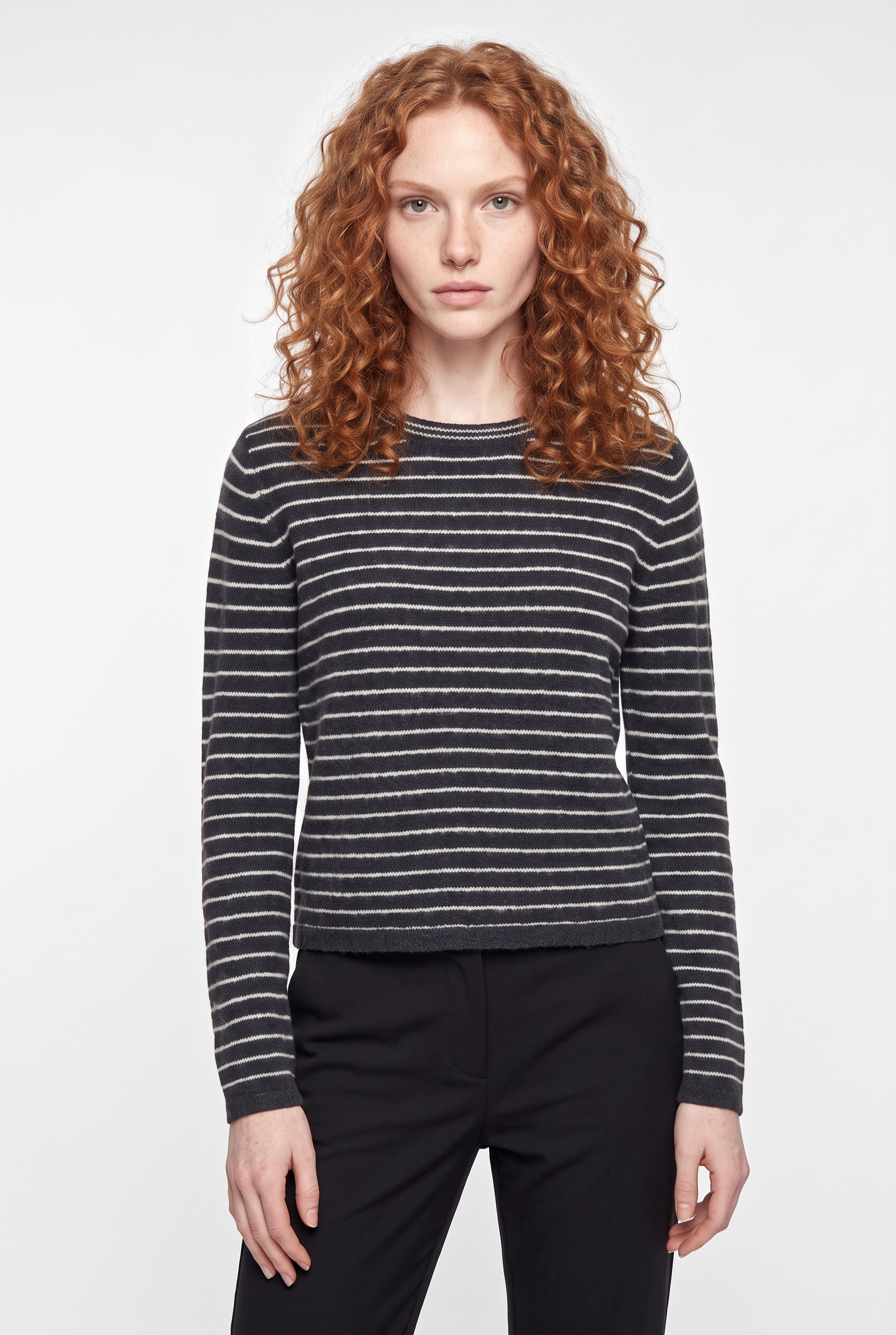 Image of JDY Strickpullover "JDYLUPI L/S O-NECK STRIPE PULLOVER KNT" Materialmix