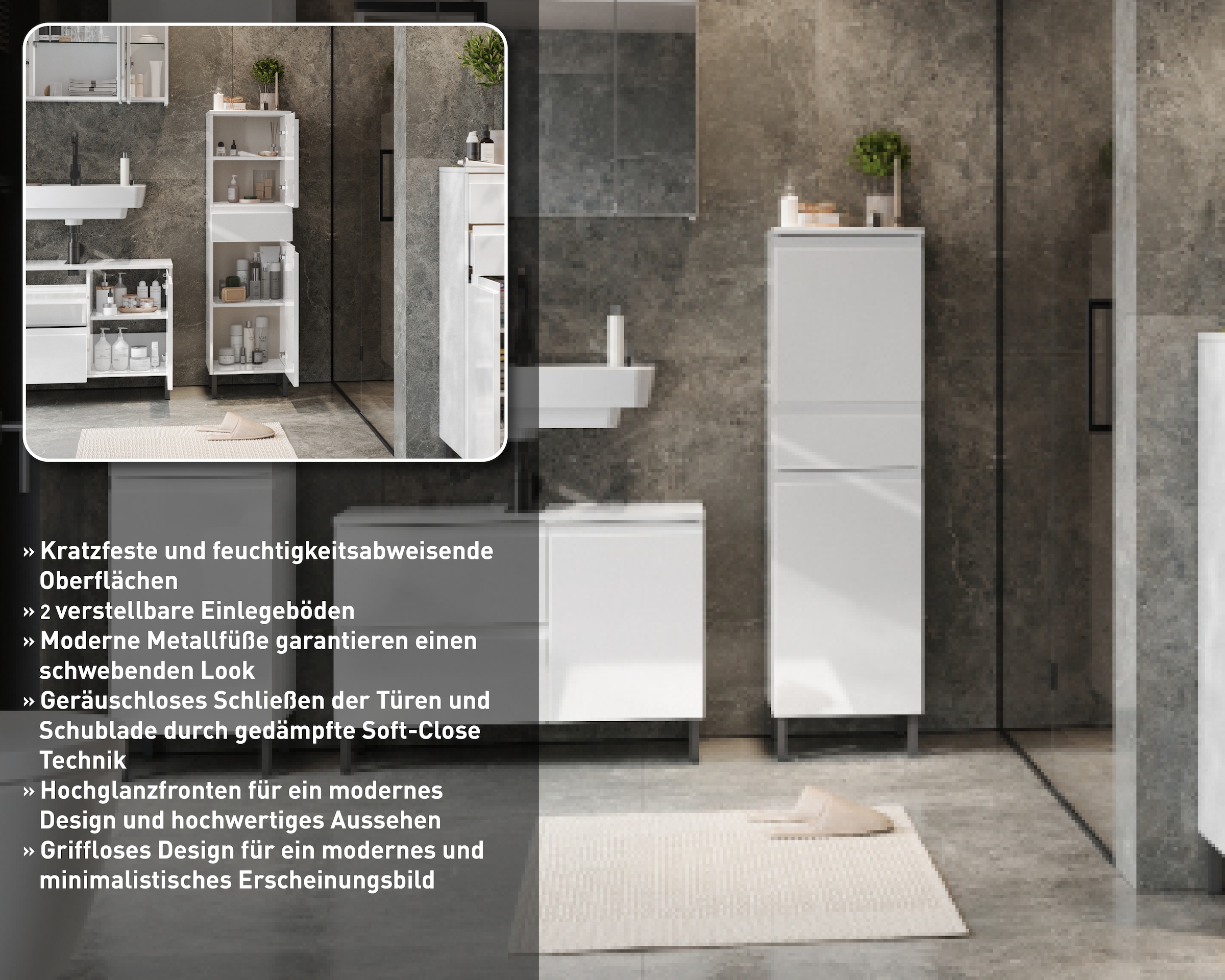 GERMANIA Armoire intermédiaire »Scantic« 1 cuis tlg. avec look sans poignée