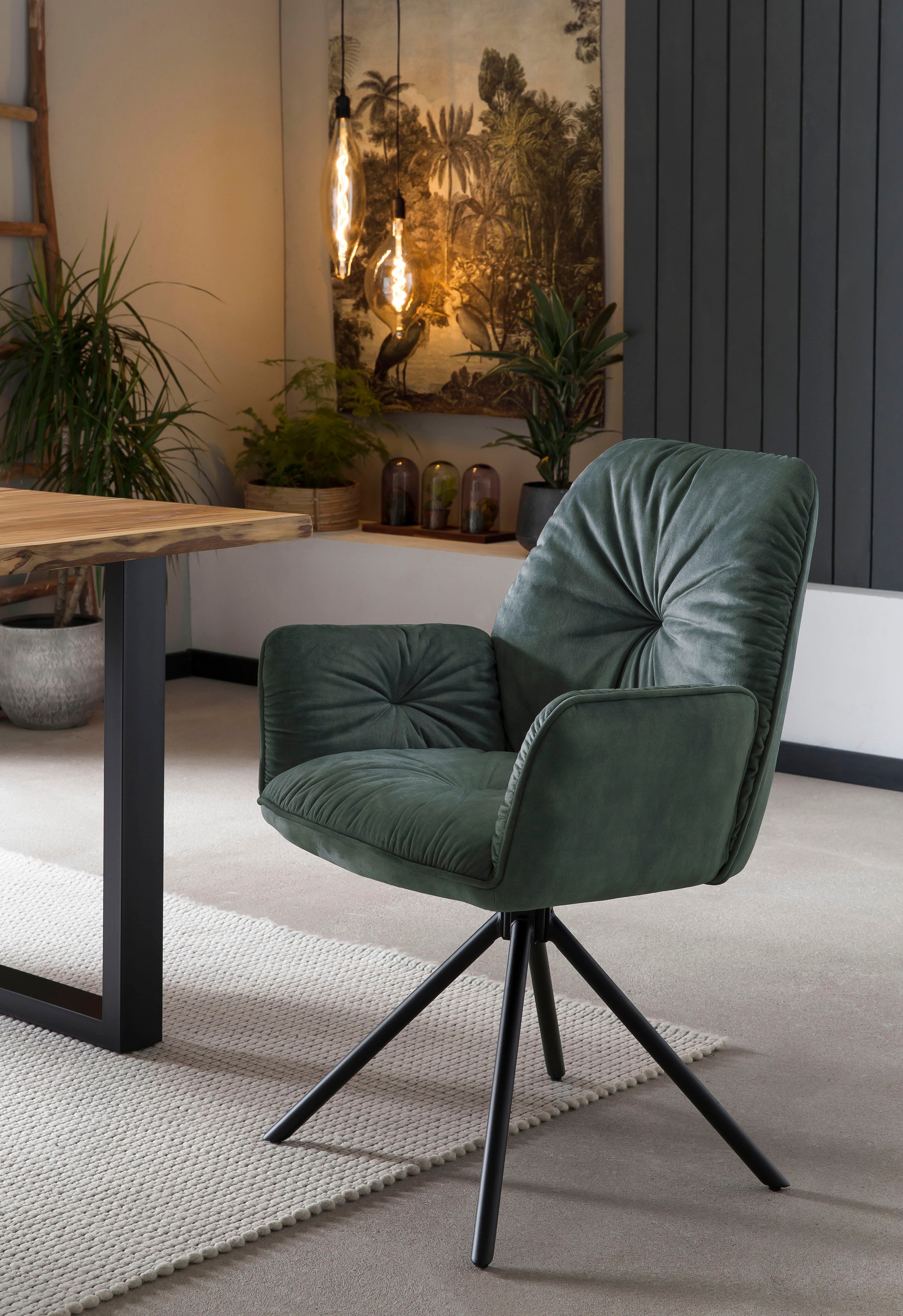 Image of SalesFever Schalenstuhl, (Set), 1 St., Samtvelours, Esszimmerstuhl 360°Drehfunktion, Drehstuhl, Armlehnstuhl bei Ackermann Versand Schweiz