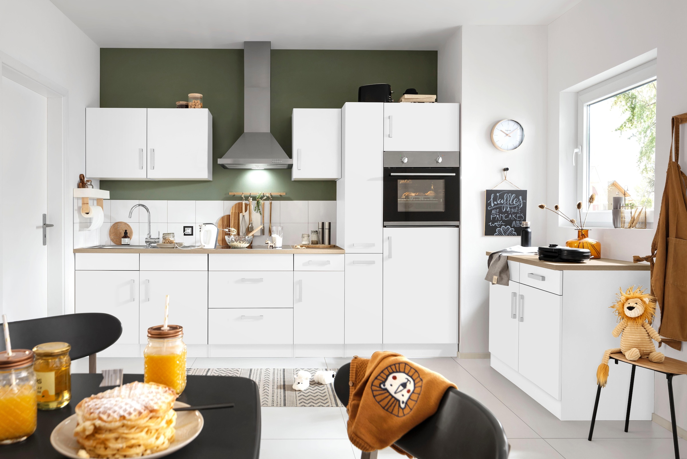 KOCHSTATION Kitchenette »KS-Gera« Largeur 300 cm, avec appareils électriques en option, avec plan de travail