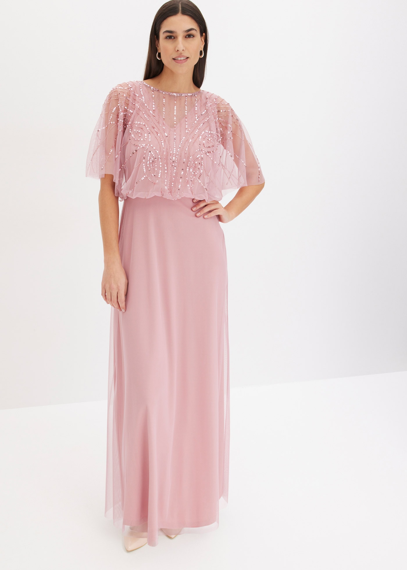 bonprix Maxikleid für Abiball, Festtage und Hochzeiten, aus feinem Tüll