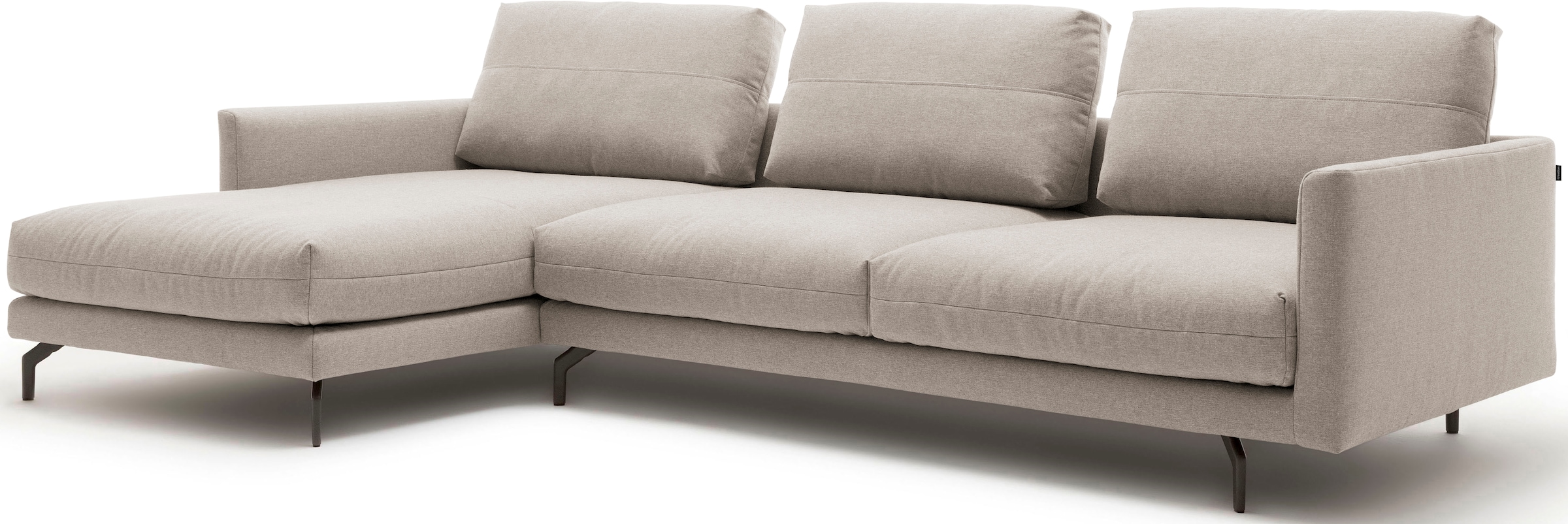 Creation BY ROLF BENZ Canapé d'angle »CR.414, Designecksofa, Polsterecke, Breite 300cm, L-Form« au choix en cuir de vachette fin ou en chenille de haute qualité