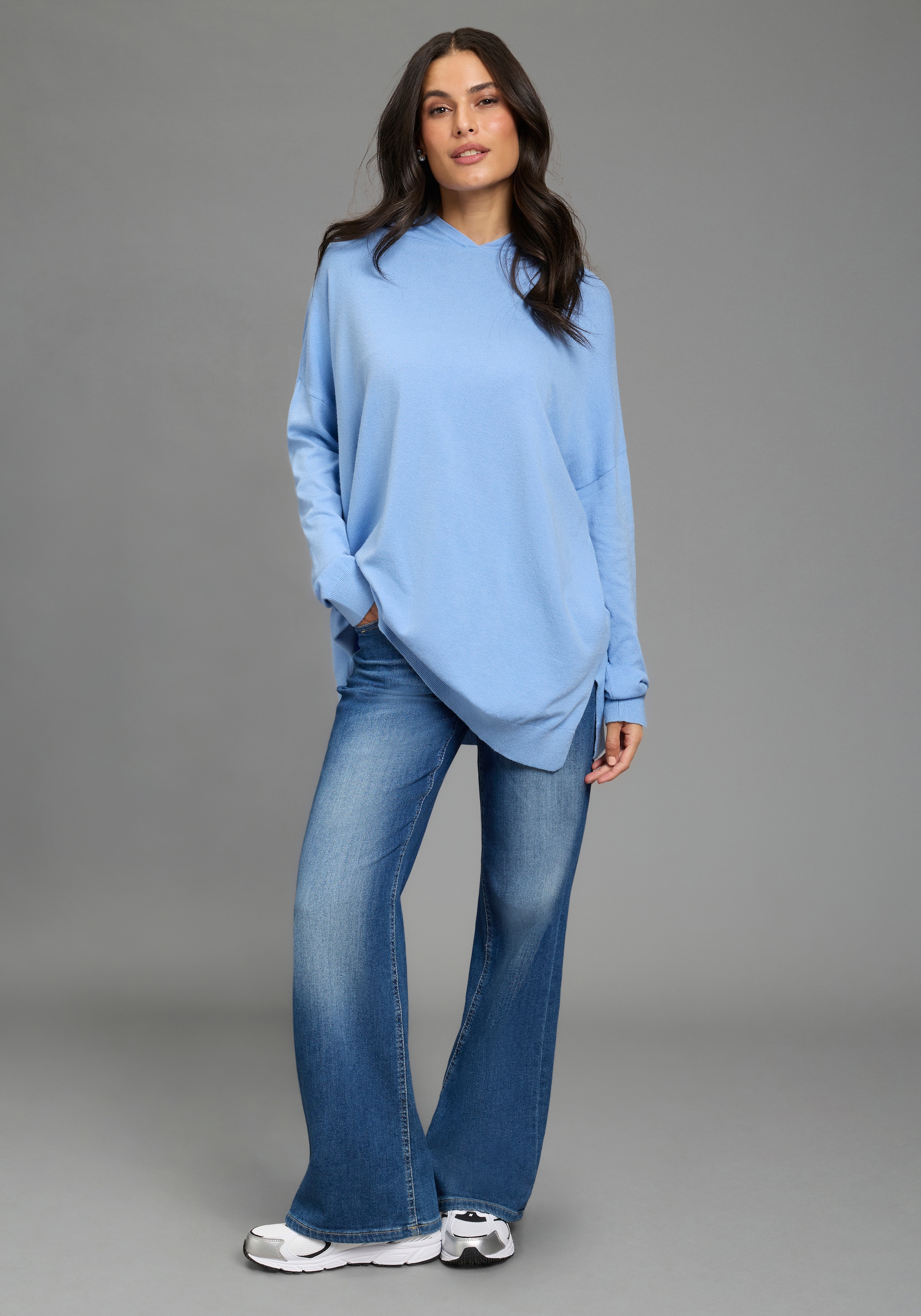 Image of Flashlights Strickpullover "perfekt für den Übergang" mit lockerem oversize Schnitt, aus leichter Viskosemischung