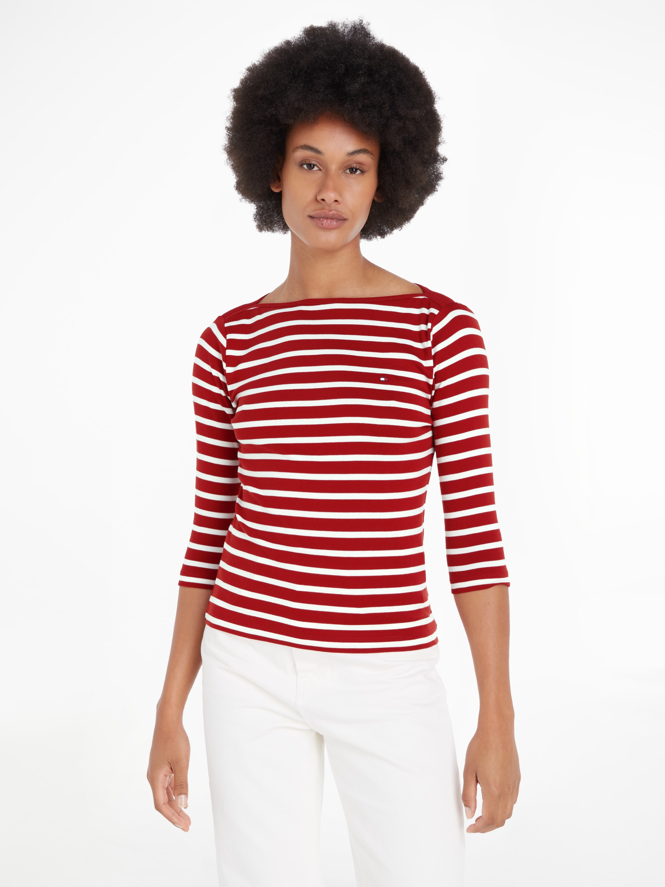Image of Tommy Hilfiger 3/4-Arm-Shirt "NEW CODY SLIM BOAT-NECK" mit Logostickerei