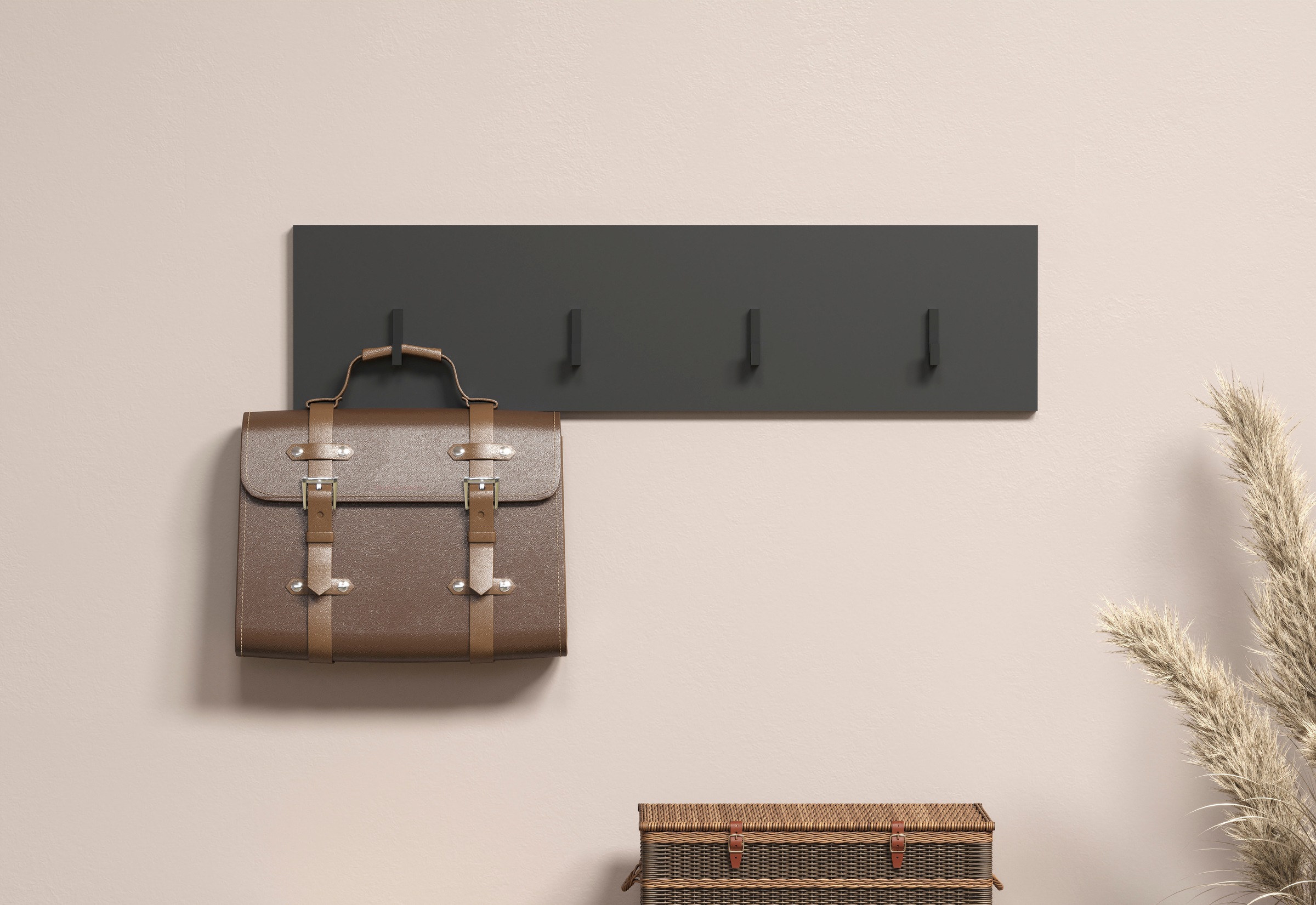 Image of Home affaire Garderobenleiste "Estepona" Wandpaneel mit 4 Kleiderhaken – (B/T/H) 80/2/20 cm