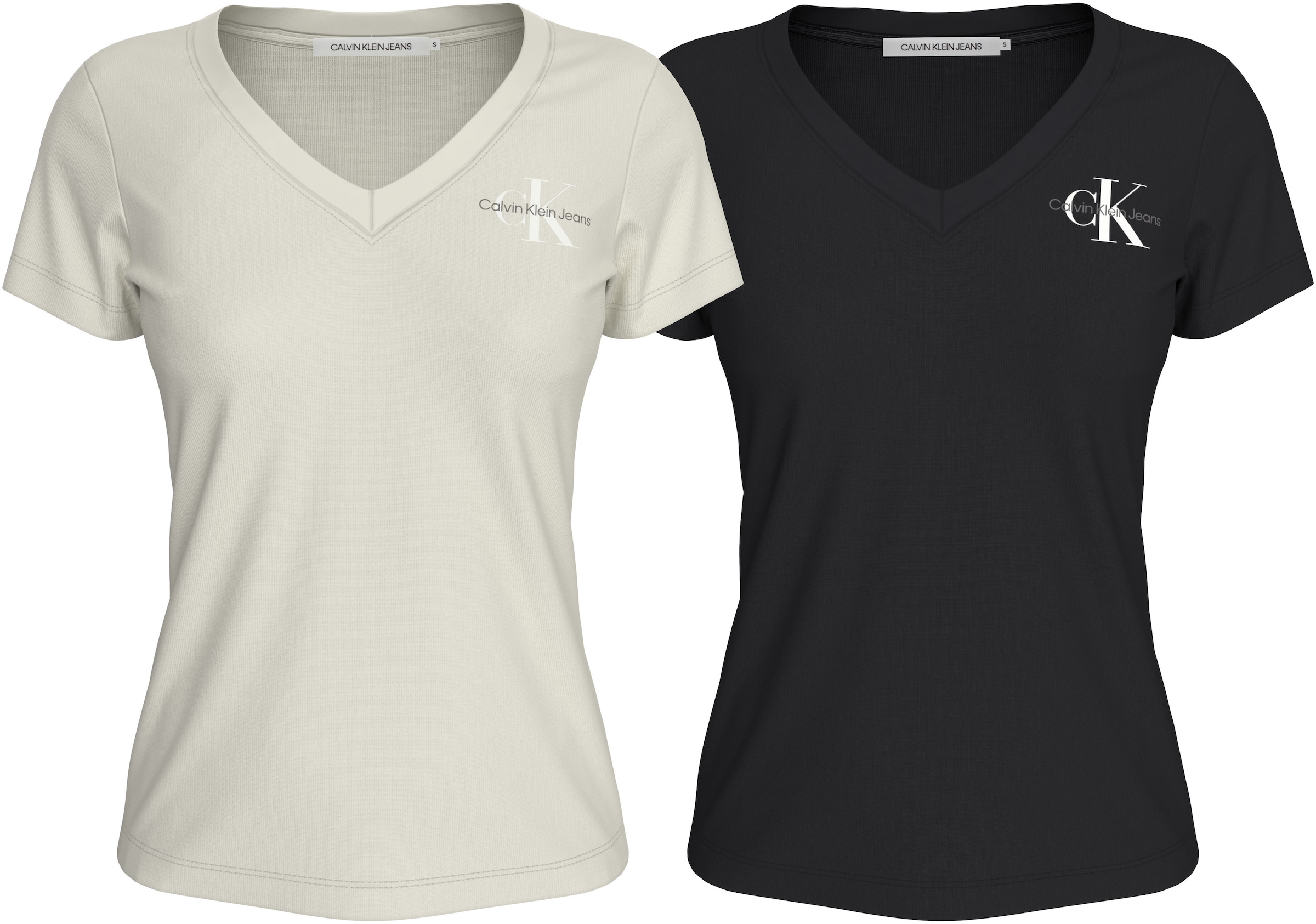 T-Shirt »2-PACK MONOLOGO V-NECK TEE«, (Packung, 2er-Pack), mit Logomarkenlabel
