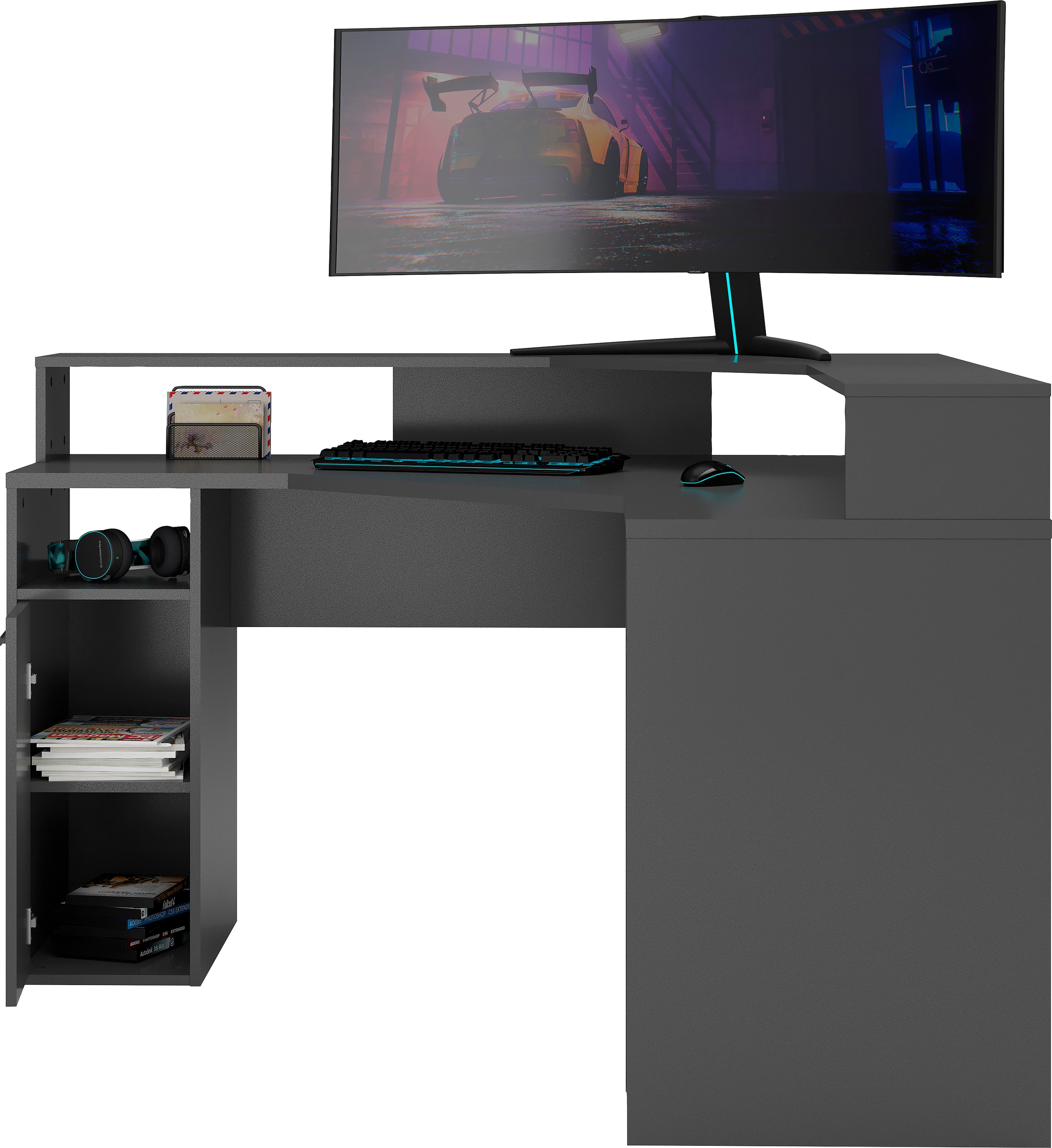 FMD Gamingtisch "Eckschreibtisch Zocker 2"