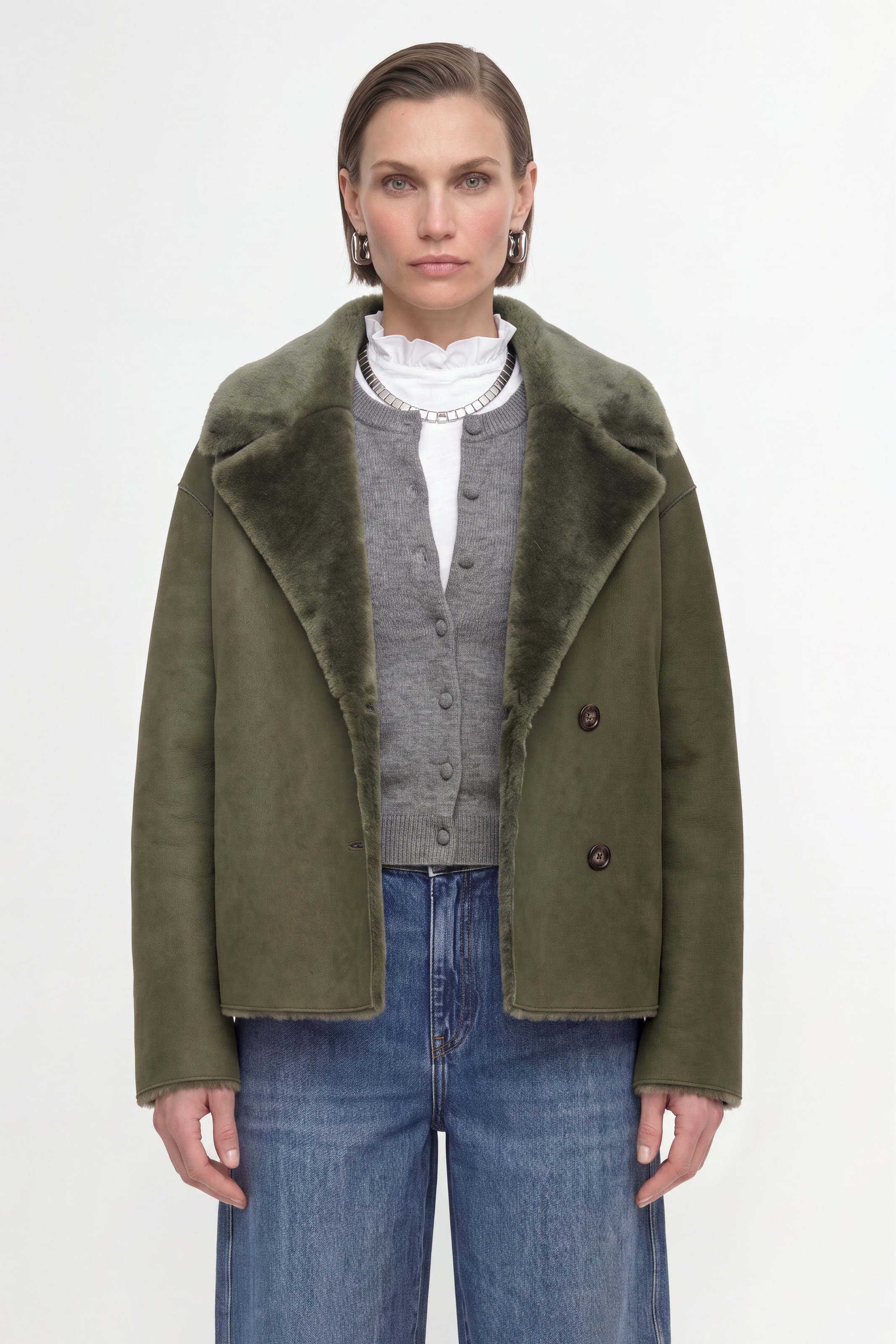 Image of RICHROYAL Fellimitatjacke ohne Kapuze Regular fit mit Reverskragen