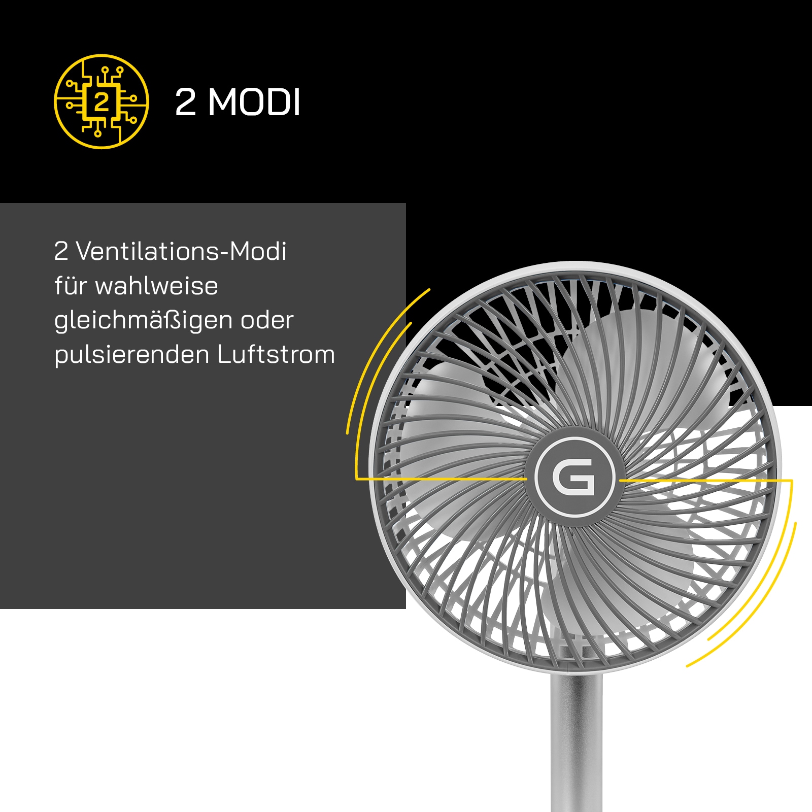 Gutfels Tischventilator »»VENTI 3010 R«« 15 cm Durchmesser kompakt, mit Touch- Bedienung und eine Laufzeit von 12 h