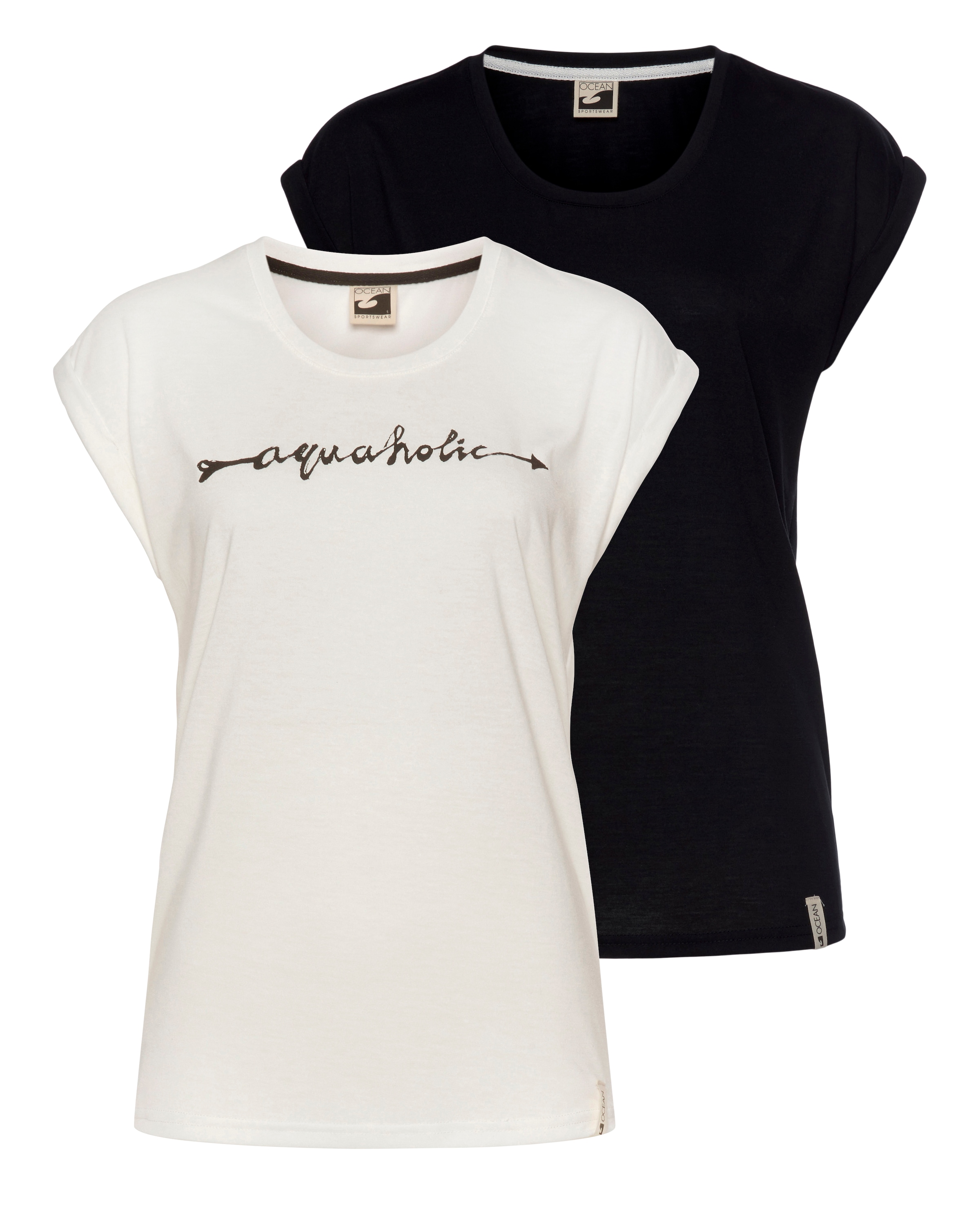 Viskose-Qualität T-Shirt, kaufen (Packung, in 2er-Pack), ♕ Sportswear versandkostenfrei Ocean