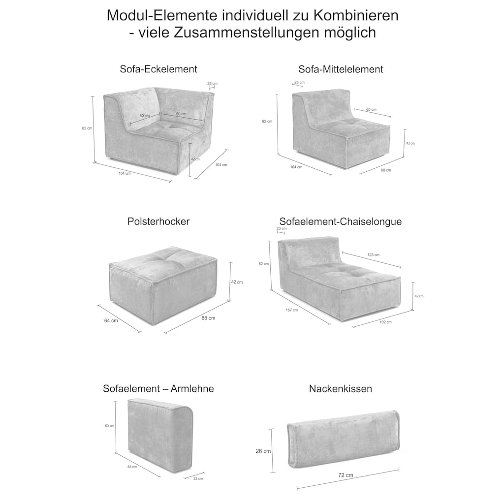 RAUM.ID Sofa-Mittelelement »Modulid«, (1 St.)