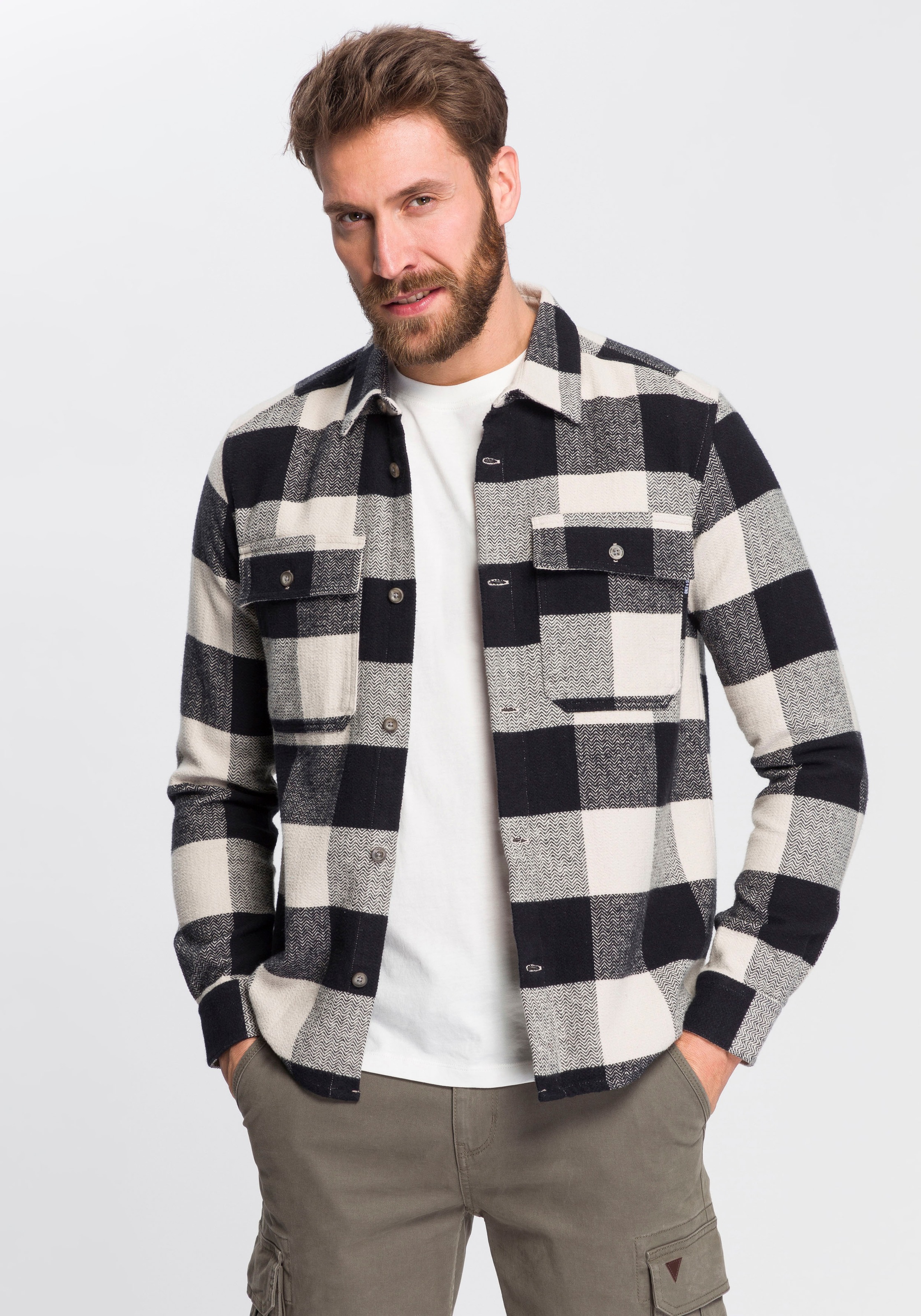 Image of ONLY & SONS Flanellhemd »SCOTT LIFE CHECK FLANNEL OVERSHIRT« bei Ackermann Versand Schweiz