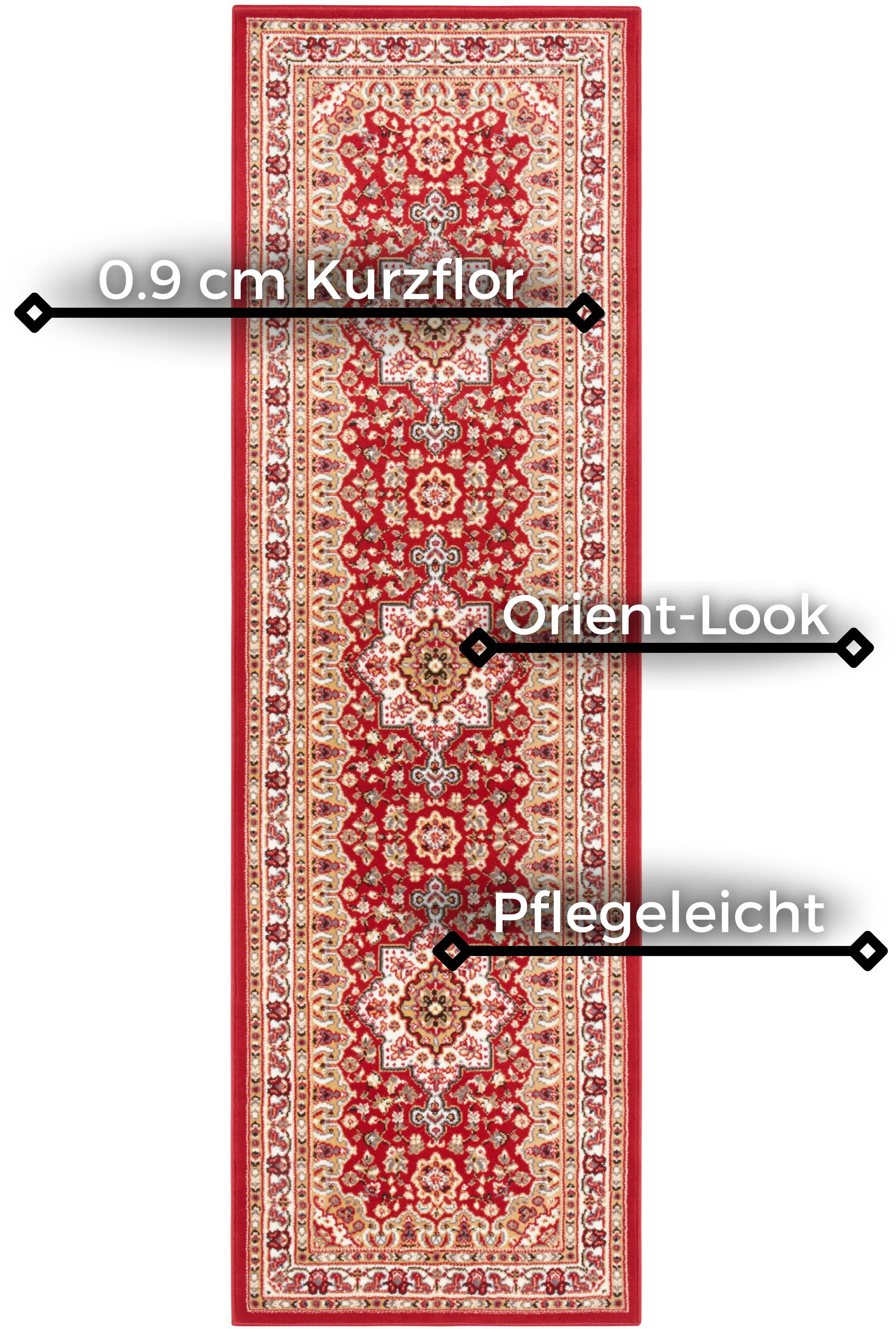 NOURISTAN Teppich »Parun Täbriz«, rechteckig, 9 mm Höhe, Kurzflor, Orient, Läufer, Vintage, Esszimmer, Wohnzimmer, Flur
