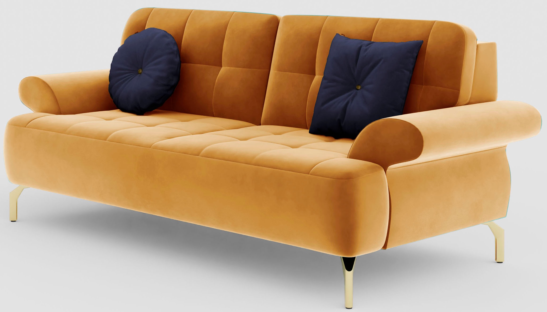 sit&more 2,5-Sitzer »Orient 1« inkl. 2 Zierkissen mit Strass-Stein, goldfarbene Metallfüsse