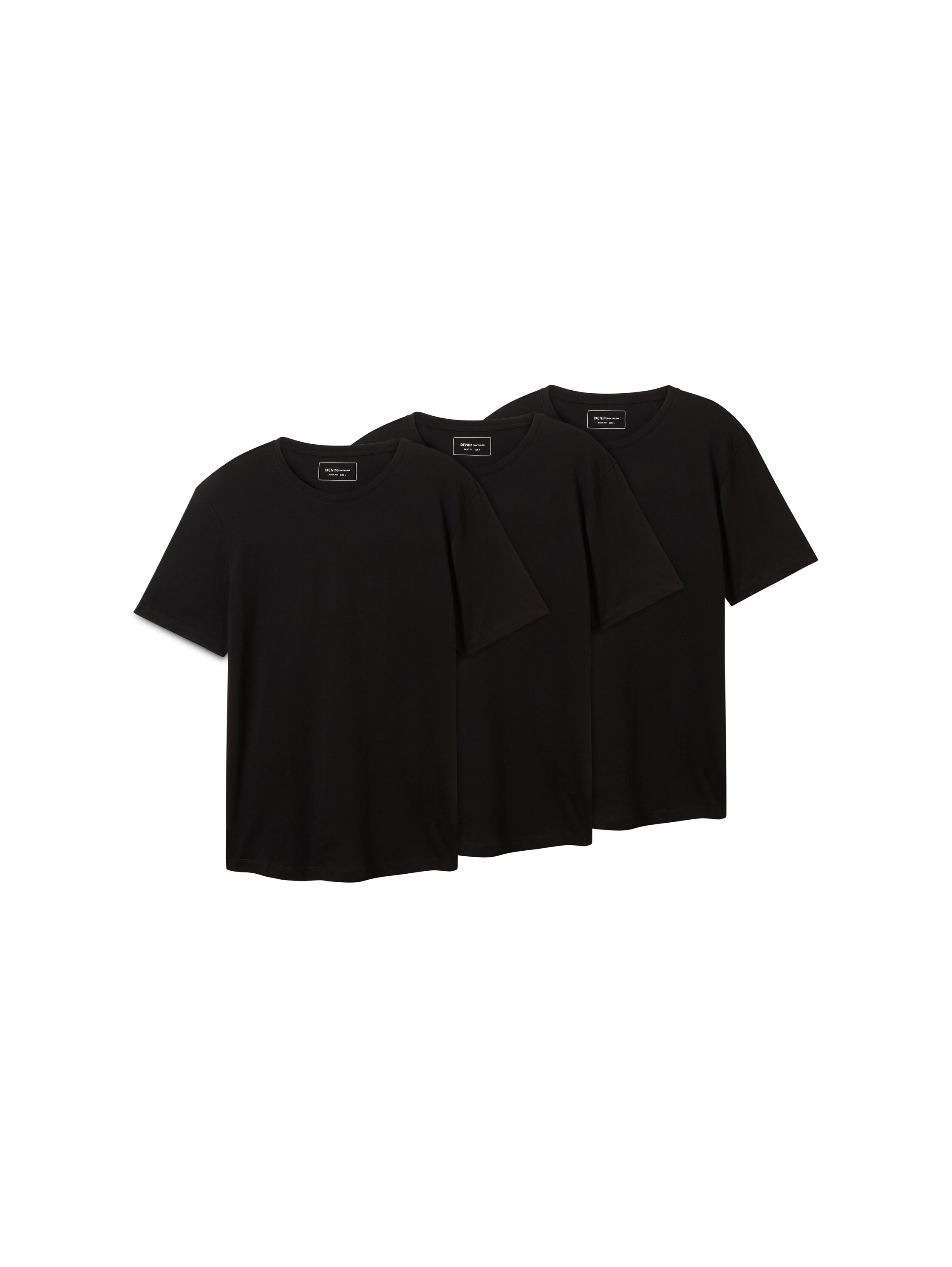 TOM TAILOR Denim T-Shirt, (Packung, 3 tlg.)