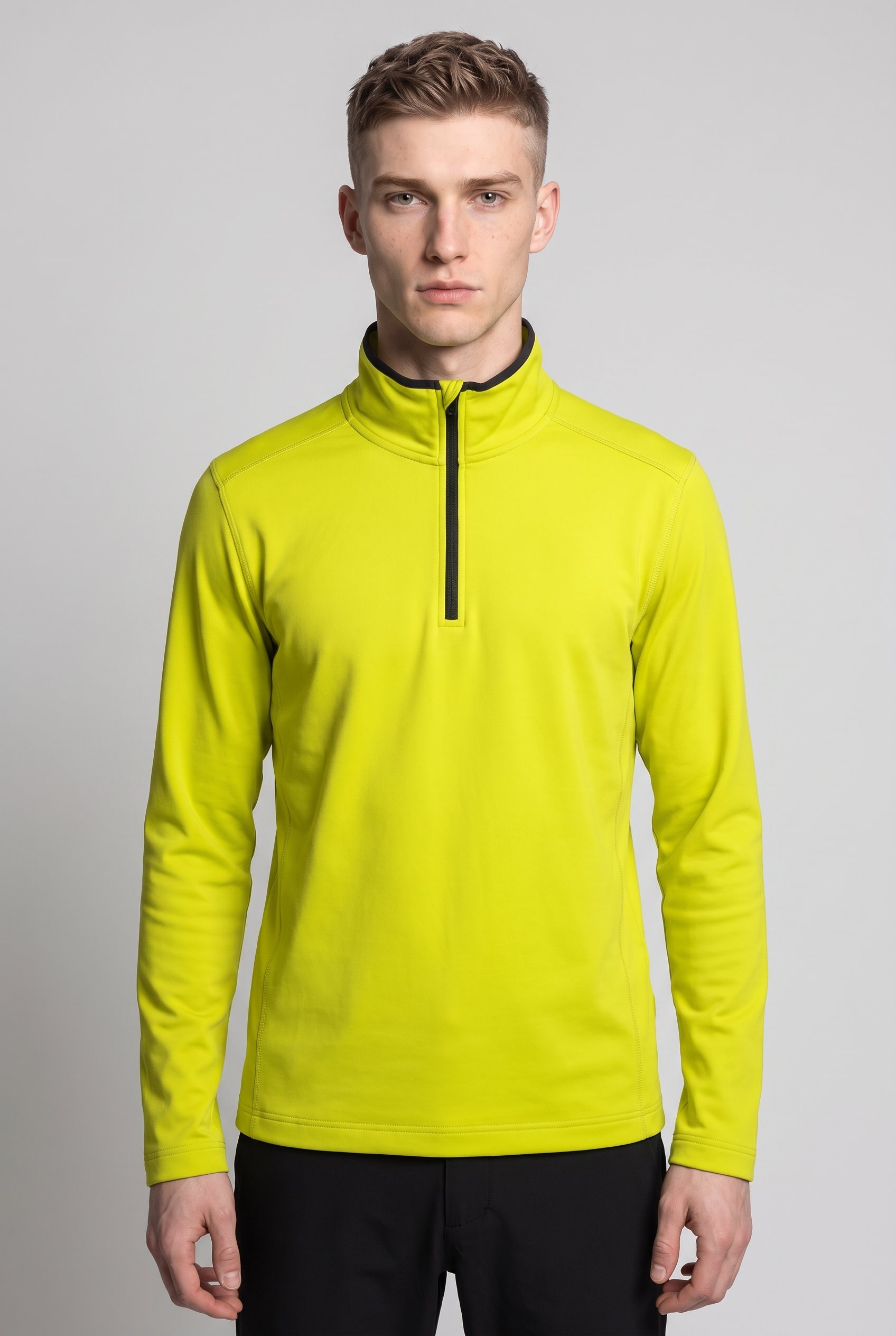 Image of Luhta Fleeceshirt "H FLEECESHIRT 1/2 ZIP KANKOLA" mit eingesetzten Ärmeln, aus Fleece- und Trikot-Materialmix