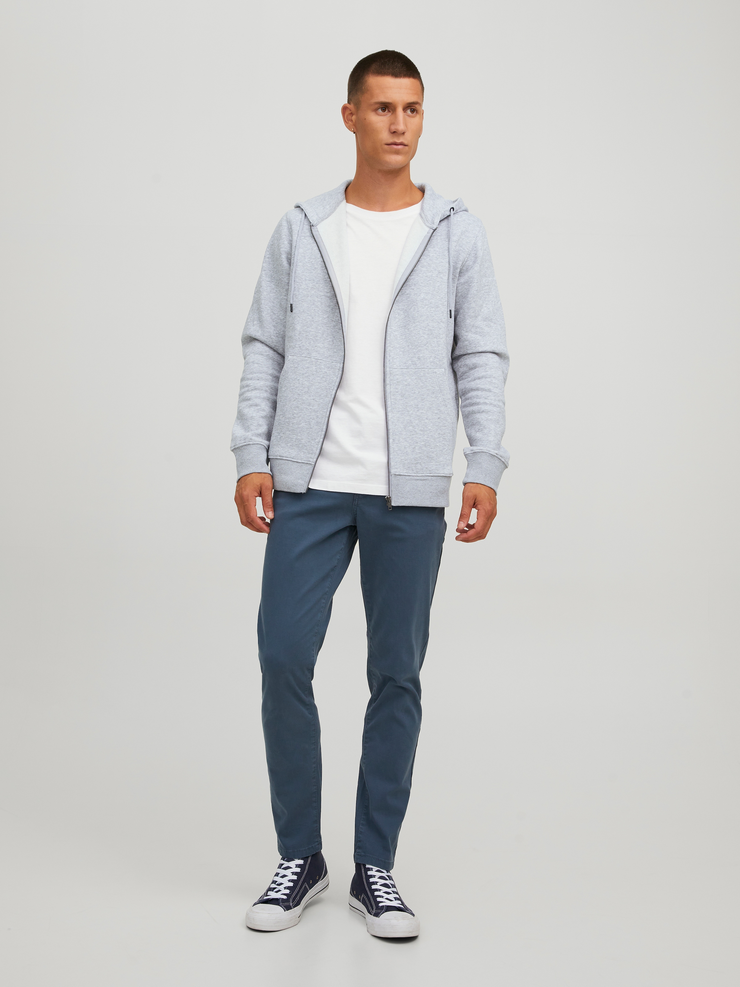 Jack & Jones Sweat à capuche »JJEBRADLEY mit Kapuze, ideal für kalte Jahreszeit« Materialmix, relaxed fit