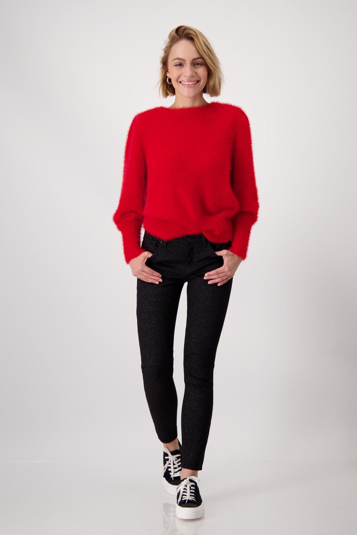 Monari Röhrenhose  mit Glitzerdruck