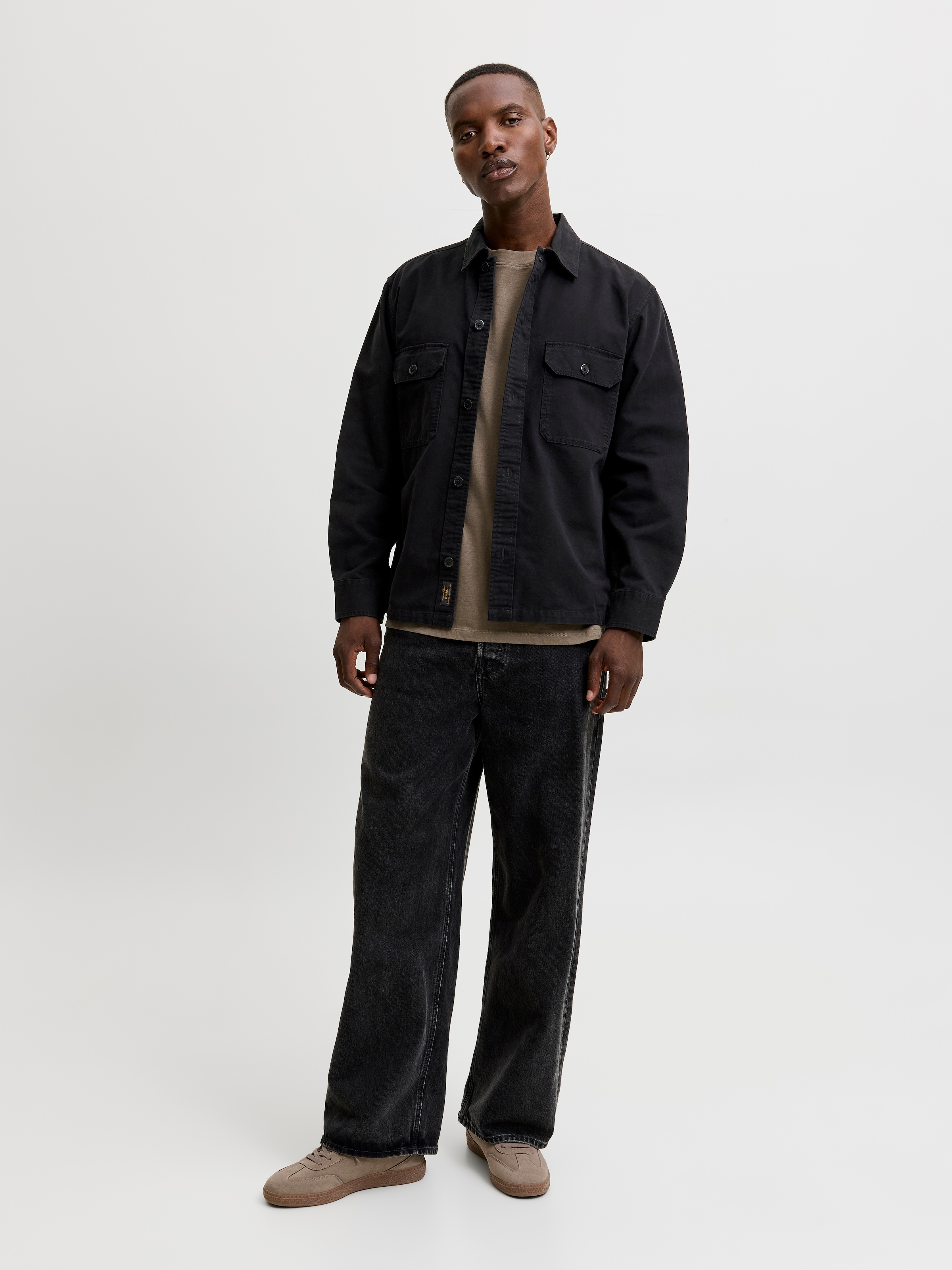 Jack & Jones Langarmhemd »JJECOLTON CANVAS OVERSHIRT LS SN« Baumwolle, Overshirt in lockerer Passform