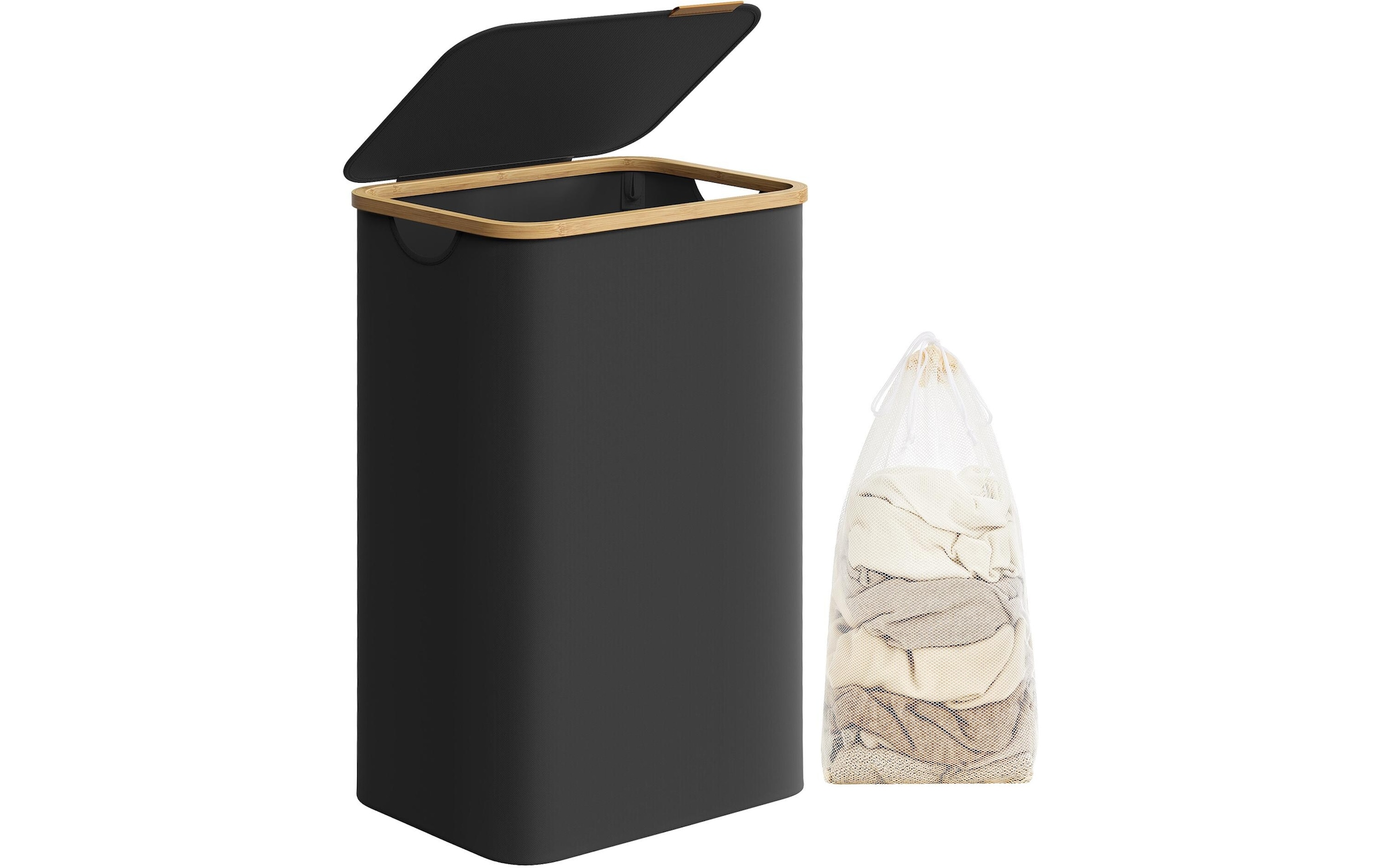SONGMICS Wäschekorb »90 l, Schwarz«, (1 St.)