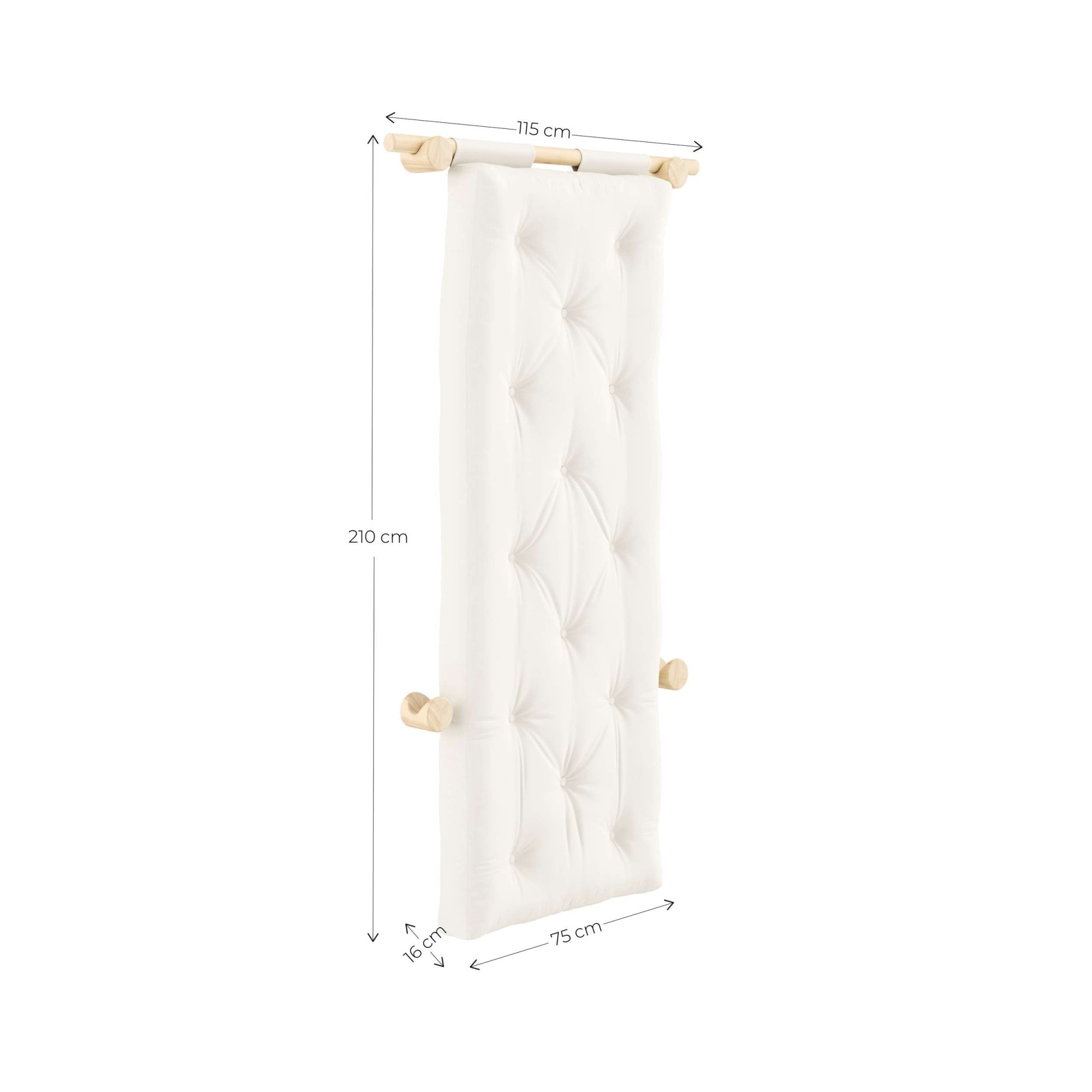 Karup Design Schlafsofa »Hooked Schlafsessel, Sitz- und Schlafplatz, Wandmontiert, platzsparend«, Futonmatratze inkl. Halterungsset aus FSC®-zertifiziertem Massivholz