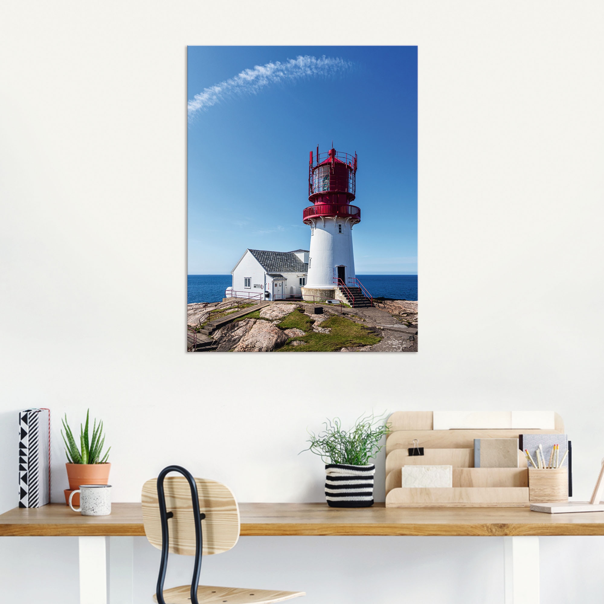 Artland Wandbild »Leuchtturm Lindesnes Fyr in Norwegen«, Gebäude, (1 St.), als Alubild, Leinwandbild, Wandaufkleber oder Poster in versch. Grössen