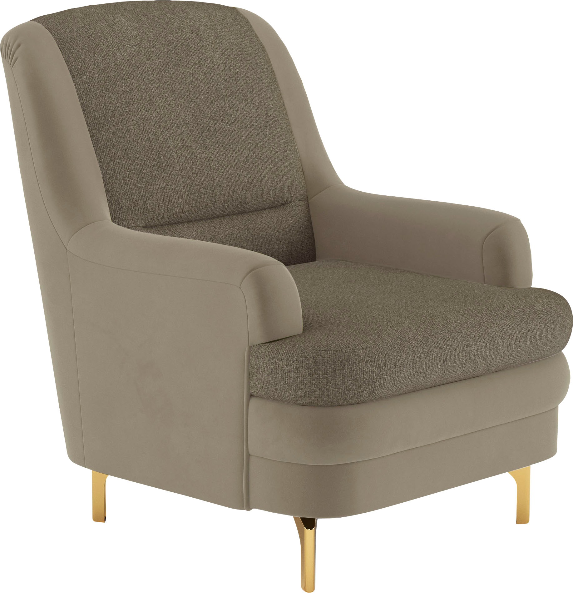sit&more Sessel »Orient«, inkl. 1 Zierkissen mit Strass-Stein, goldfarbenfabene Metallfüsse