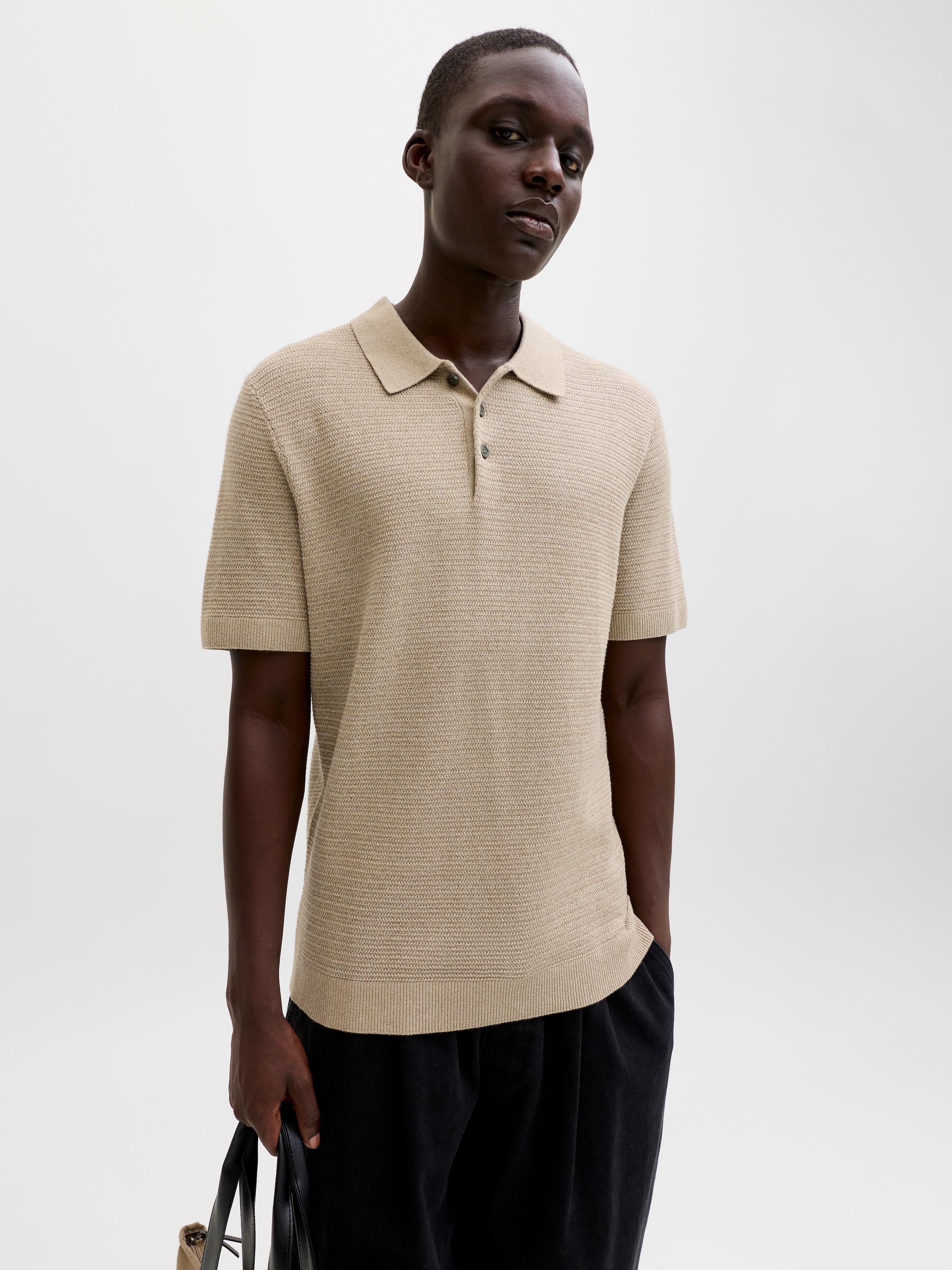 Jack & Jones Pull à col polo »JPRBLURILEY KNIT POLO SS SN« Baumwolle, regular fit