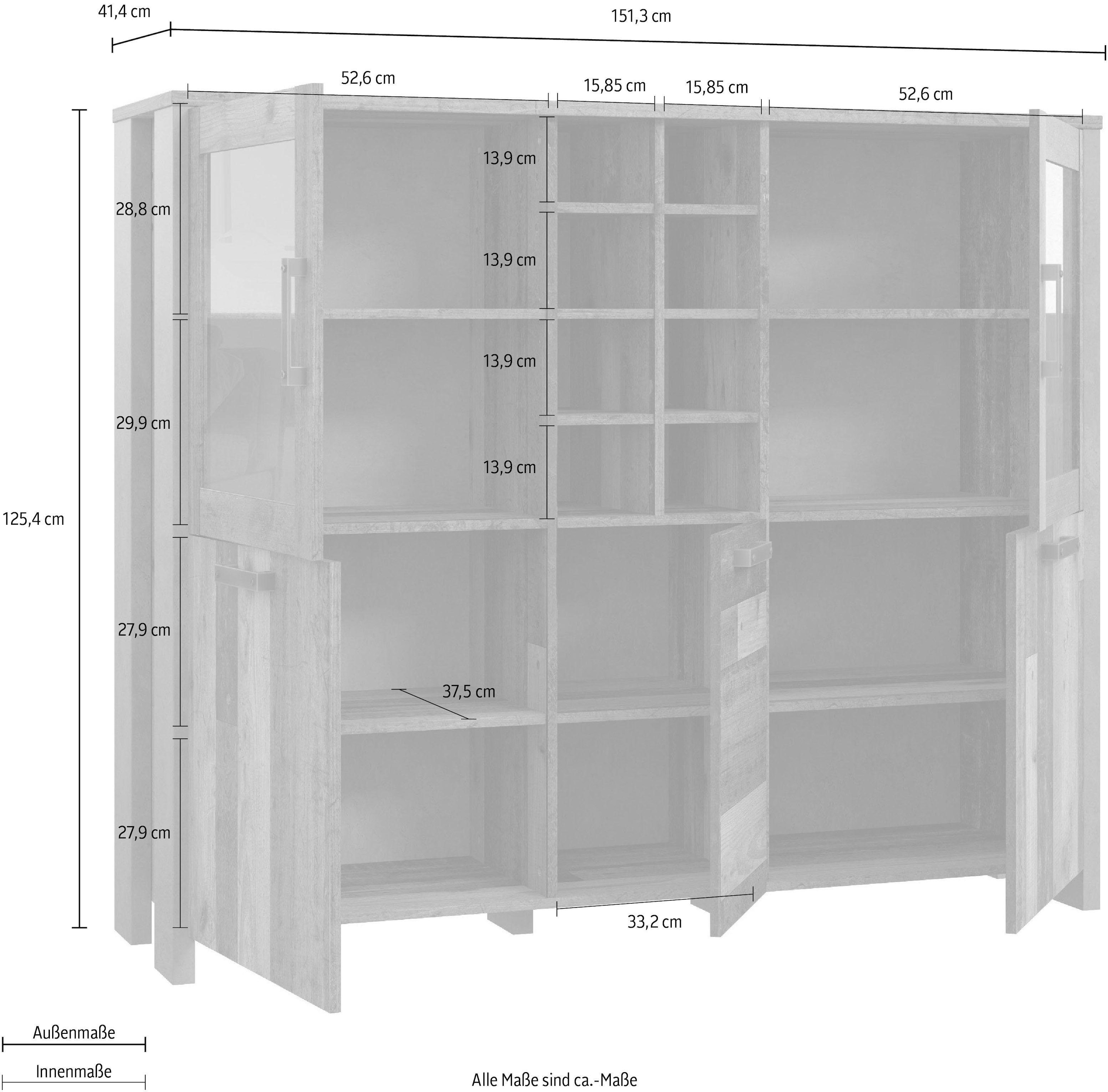 FORTE Highboard »Clif« Breite 151 cm