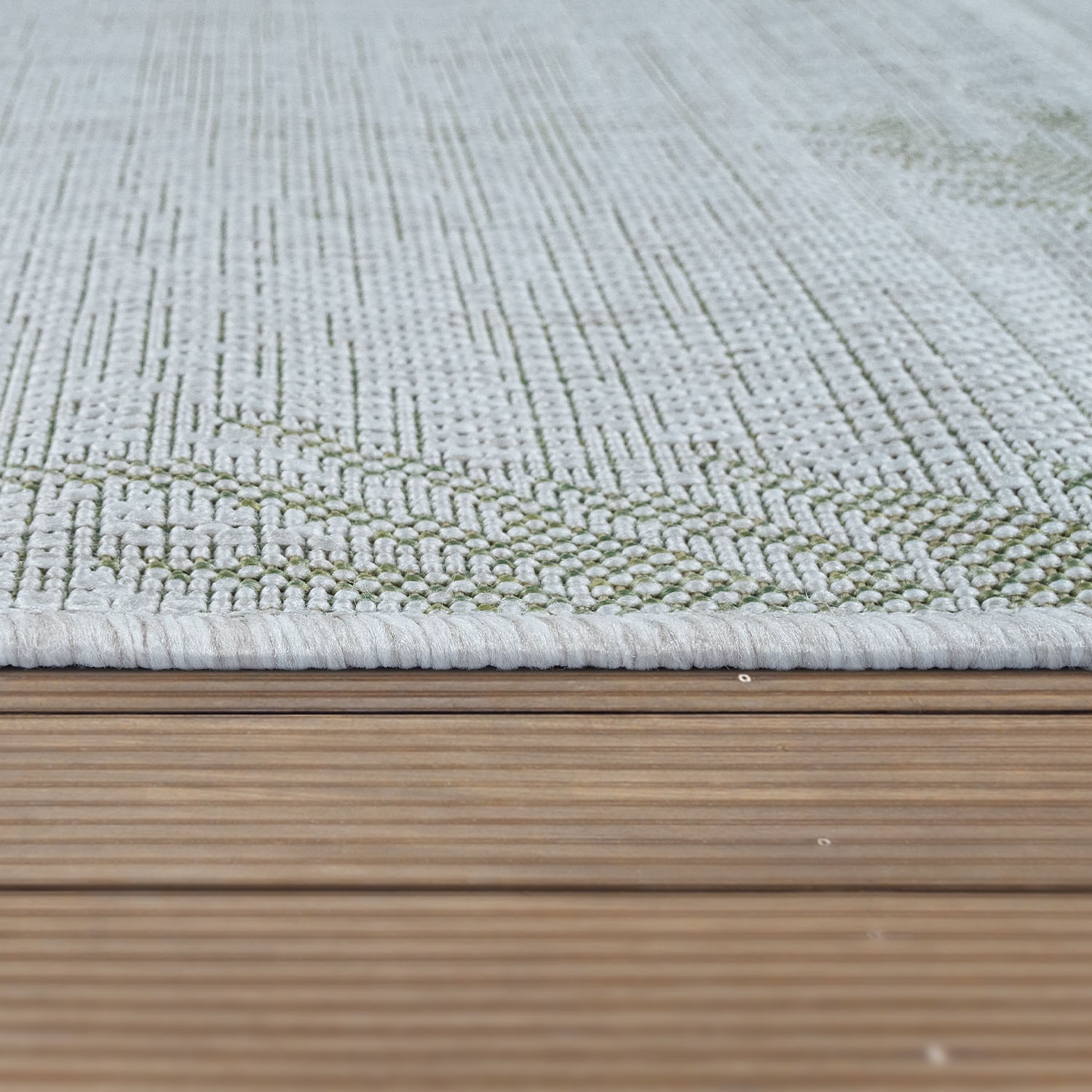 Paco Home Teppich »Kuba 126«, rechteckig, 4 mm Höhe, Flachgewebe, Motiv Blätter, In- und Outdoor geeignet, Wohnzimmer
