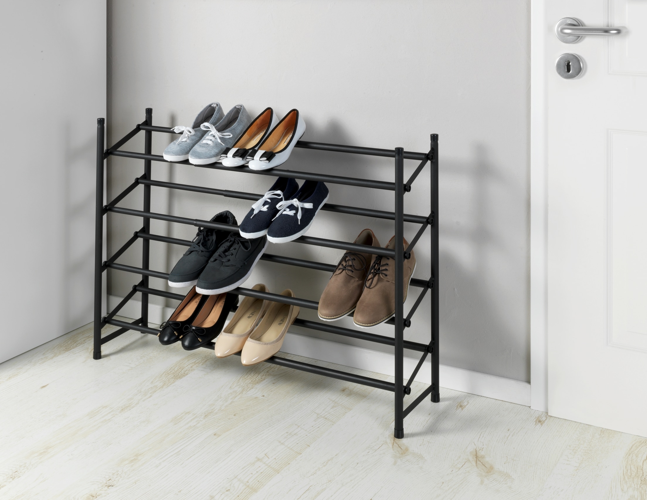 WENKO Schuhregal »Modell Hero«, ausziehbar, 62 bis 115 cm, für 24 Paar Schuhe, Anti-Rutsch Oberfläche