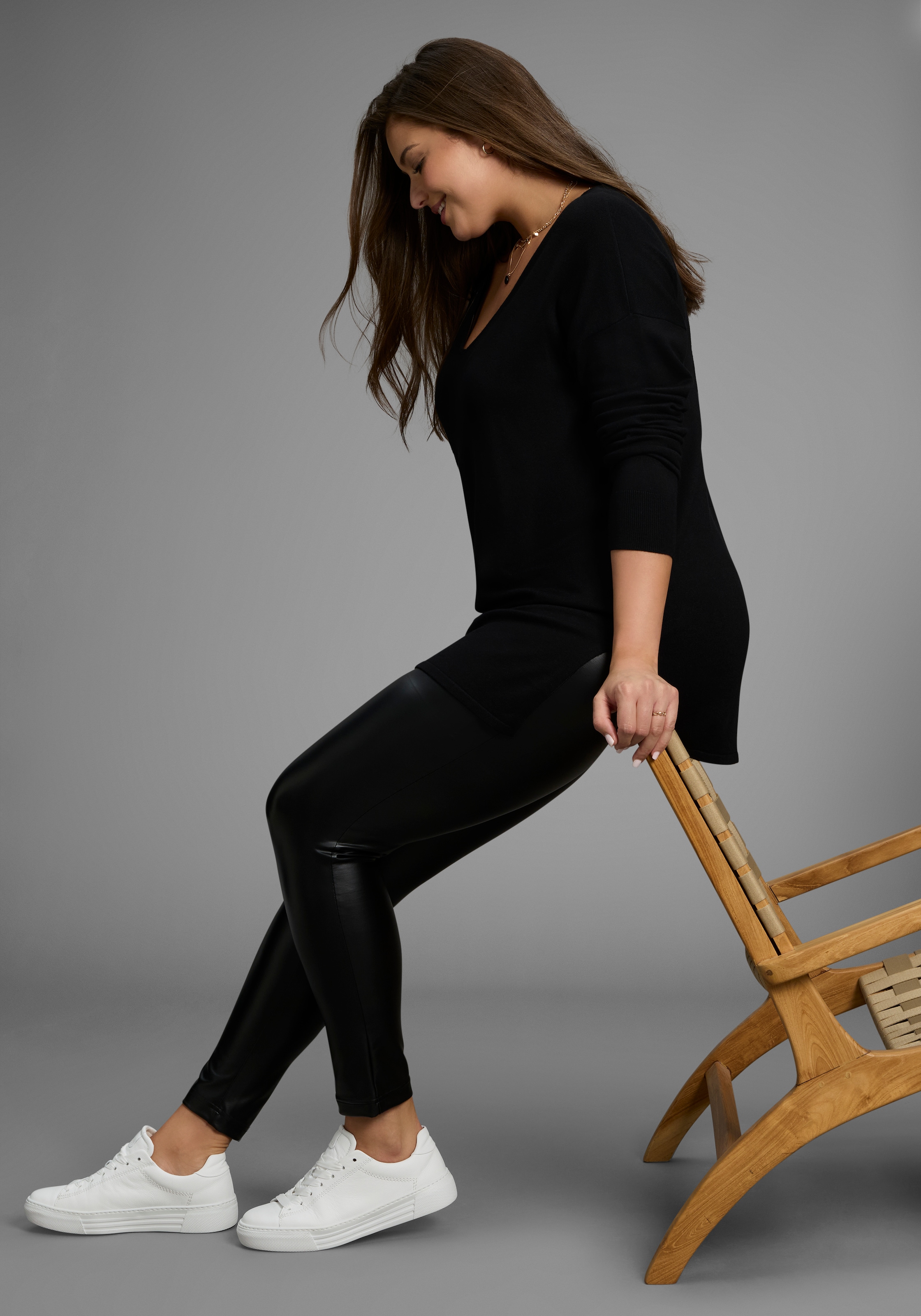Laura Scott CURVE Longpullover, mit Seitenschlitz - GROSSE GRÖSSE