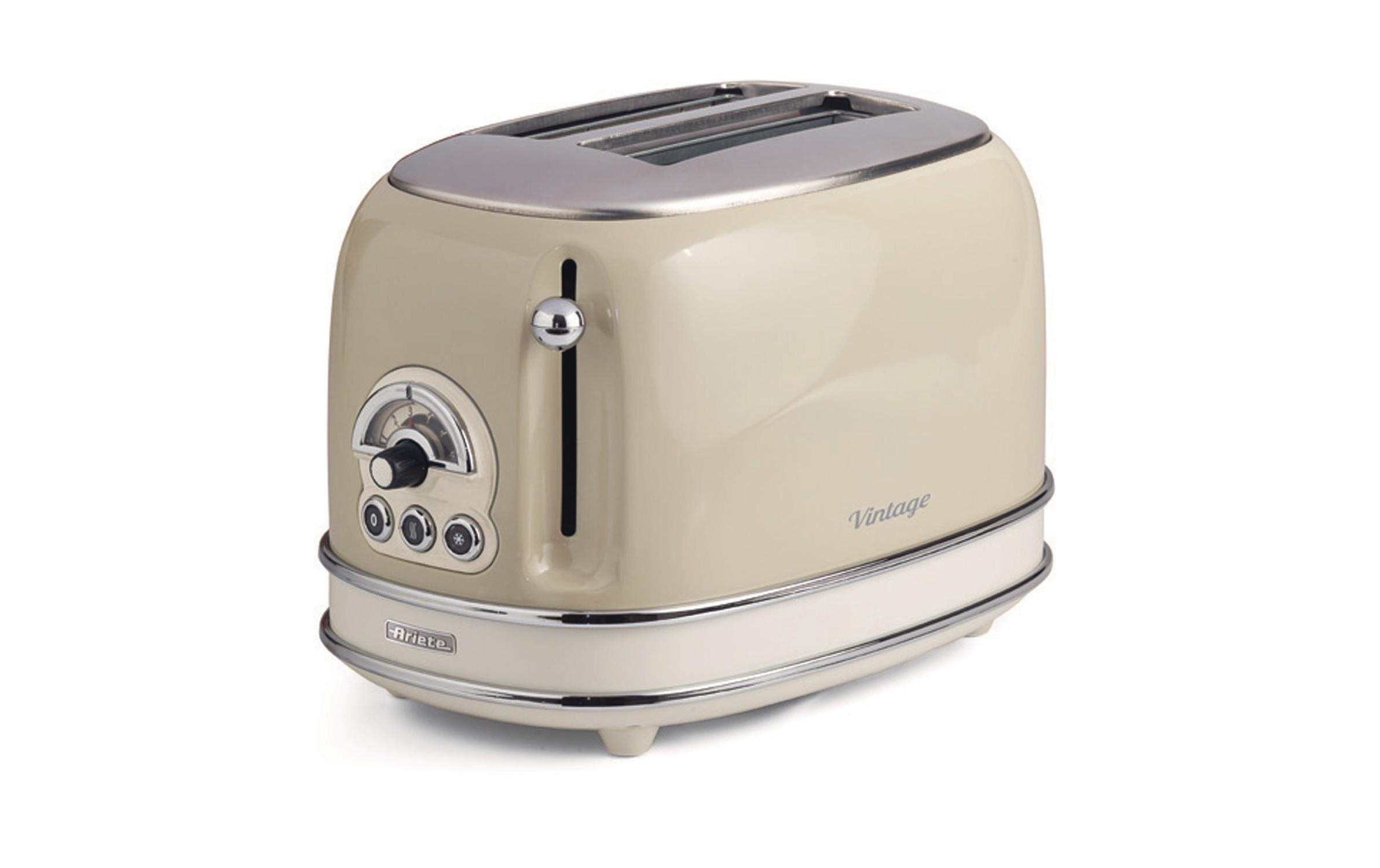 Image of Ariete Toaster "Vintage 2 Schlitze, Beige" für 2 Scheiben 810 W Lieferung mit passendem CH-Fixadapter