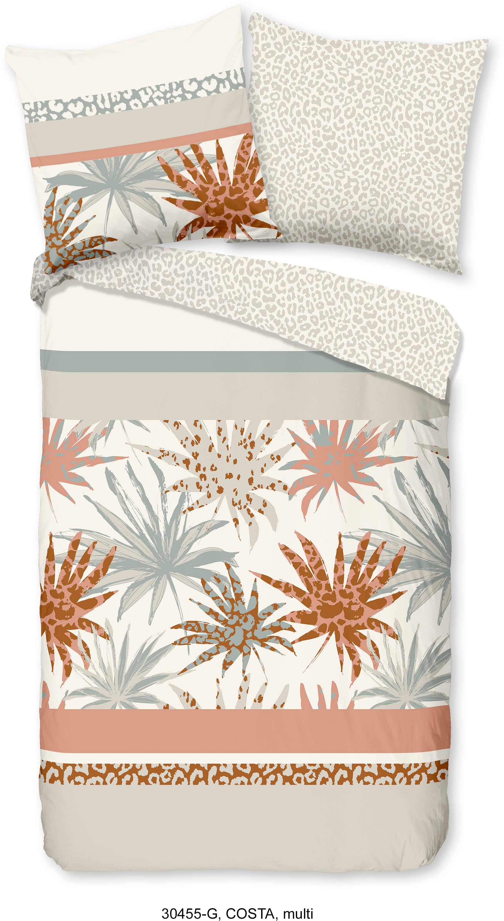 good morning Wendebettwäsche »Costa«, Baumwolle, Renforcé, 135x200, Reissverschluss, Wendeoptik, Simple, Sand