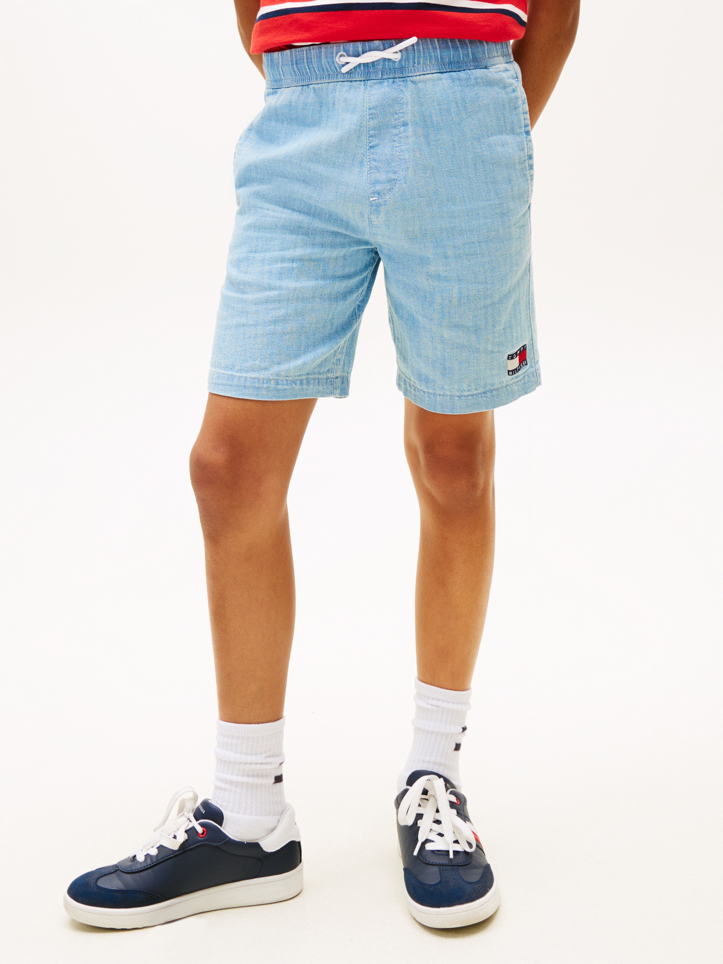 Image of Tommy Hilfiger Shorts "WAVY FLAG HERRINGBONE SHORT" Kinder bis 16 Jahre, relaxed fit