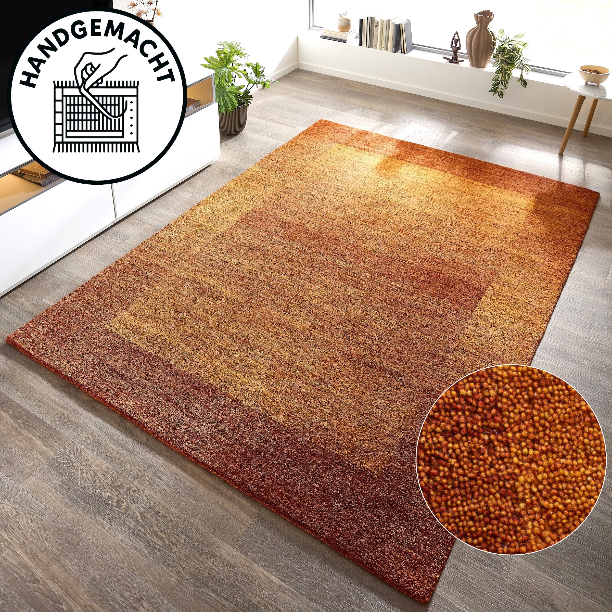 THEKO Tapis en laine »Gabbeh Super, Handweb, auch als Läufer erhältlich, reine Wolle« Rectangulaire 9 mm Höhe Schlafzimmer, Wohnzimmer, Esszimmer, auch als Bettumrandung