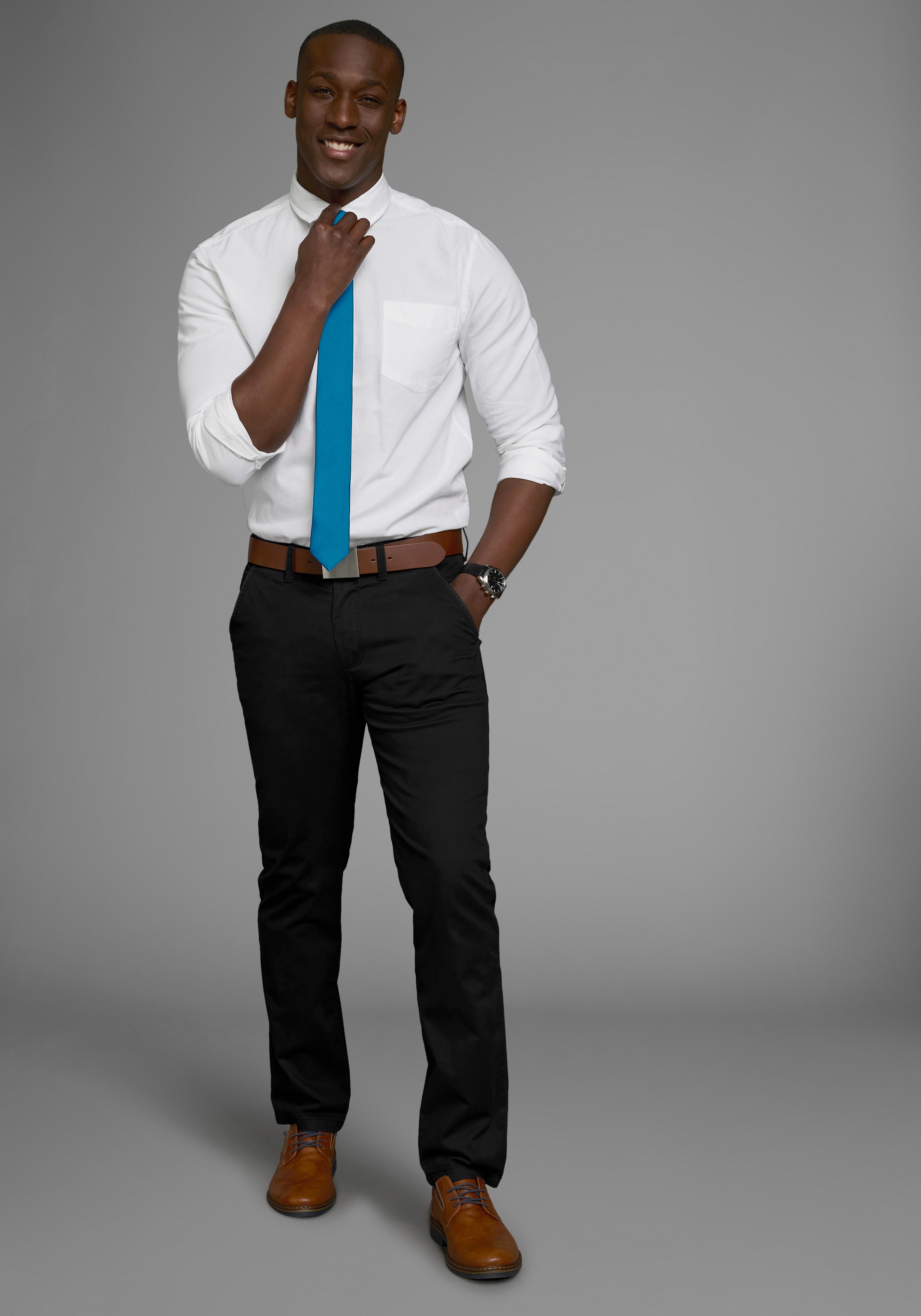 Man's World Cravate in klassischen Farben & Slim-Breite - neue Farben bordeaux & petrol