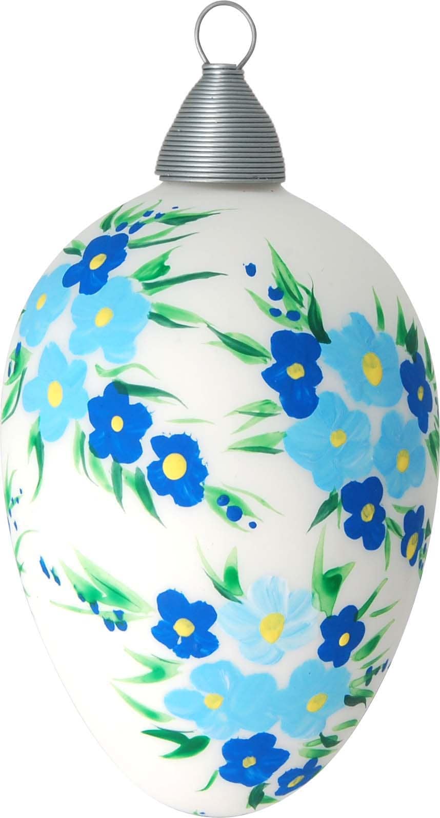 Krebs Glas Lauscha Osterei »Blüten, Osterdekoration, Frühling« Mundgeblasenes und handbemaltes Glas, Made in Germany