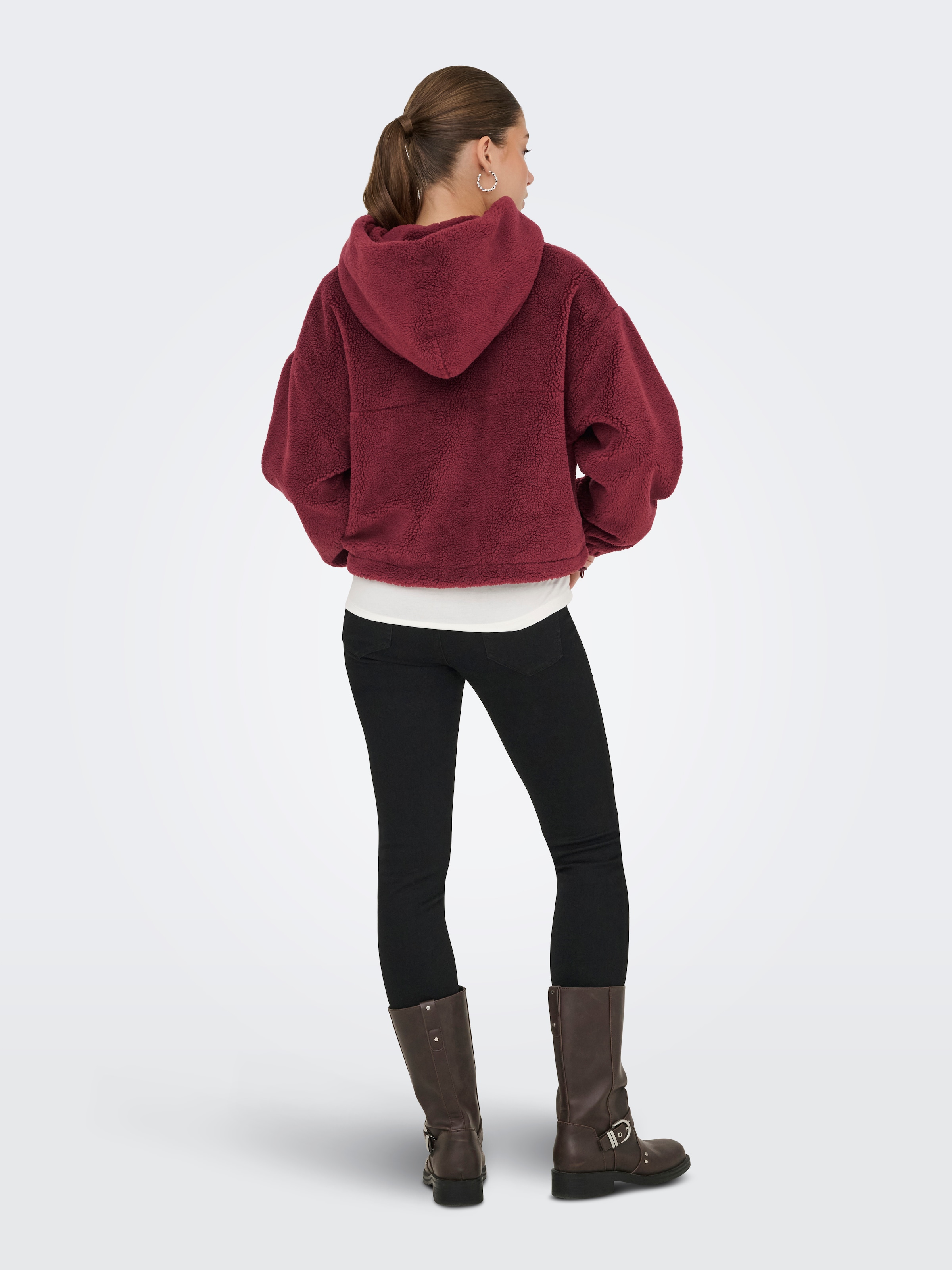 ONLY Fleecejacke »ONLSIENA TEDDY ANORAK LIFE CC OTW« mit Kapuze