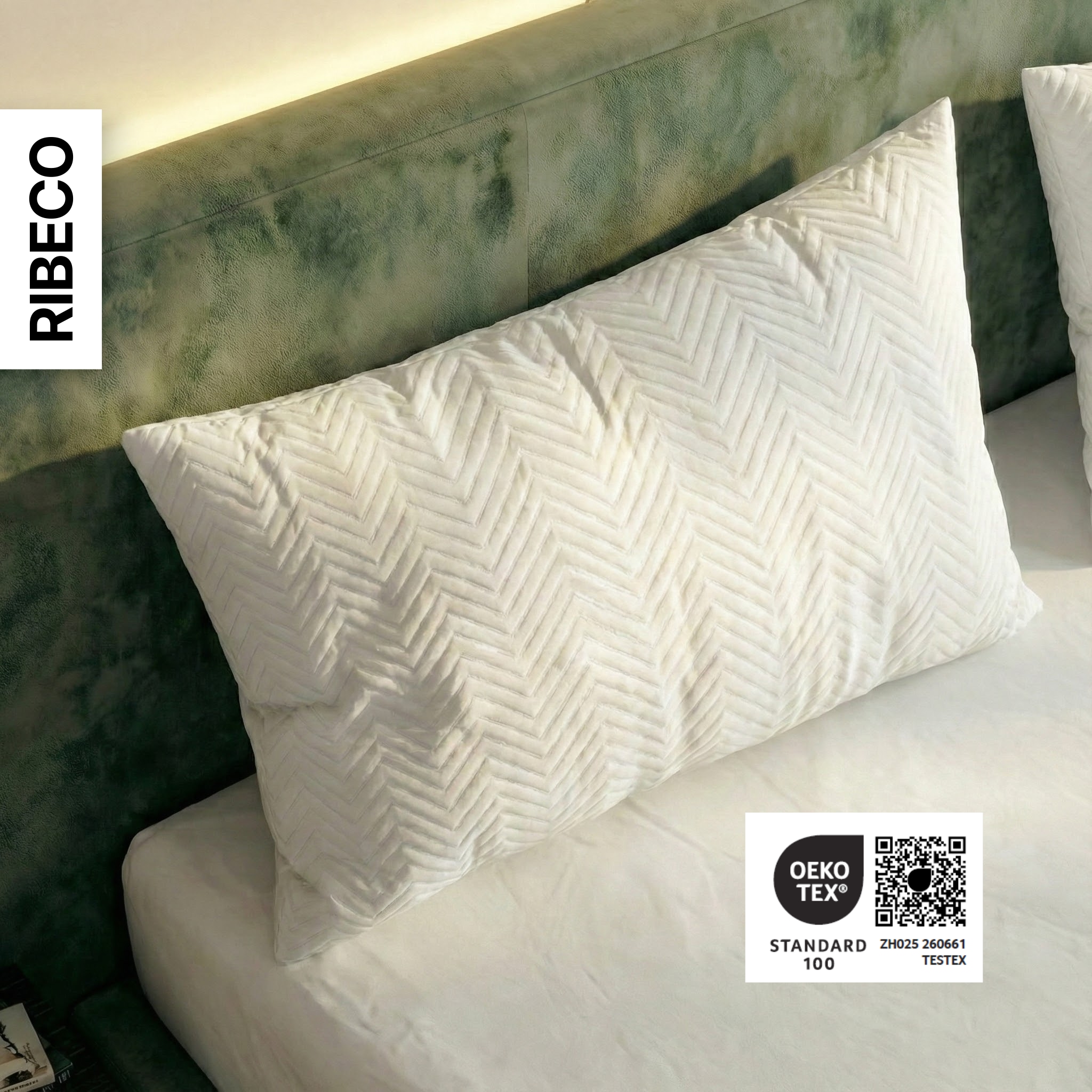 RIBECO Coussin de nuque »Luca Kissen 40x80 & 80x80 cm, 18 cm Höhe« Füllung: Taschenfedern & Schaumstoff Bezug: Microfibre 1 cuis tlg. Mit über 1000 positiven Kundenbewertungen!