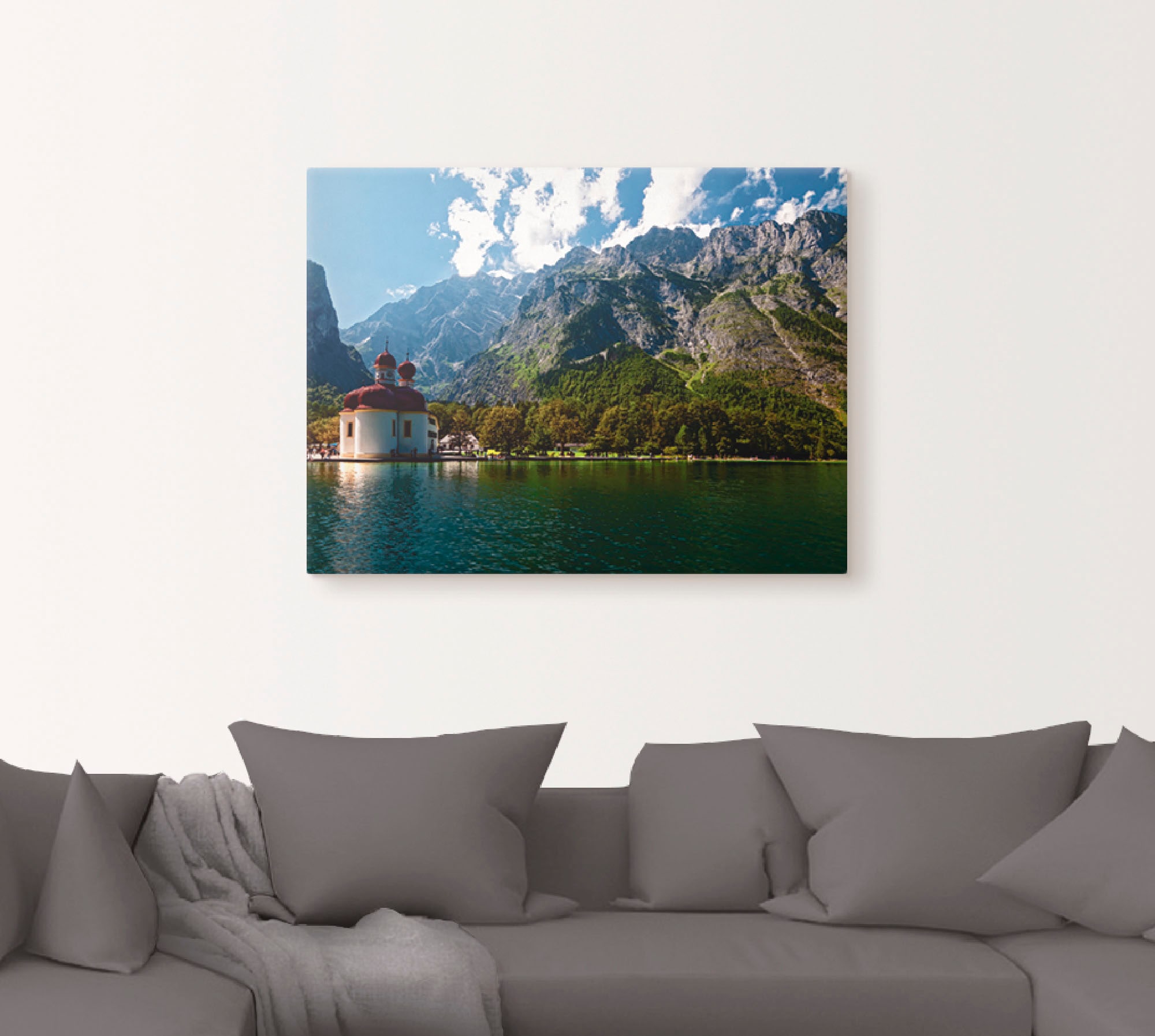 Artland Tableau sur toile »St. Bartholomä (Königssee) I« 1 cuis tlg. auf Holzrahmen gespannt