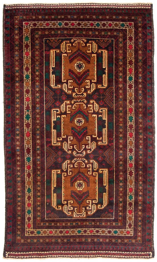 Image of morgenland Hochflor-Läufer »Belutsch Medaillon Rosso scuro 209 x 111 cm«, rechteckig, 0,8 mm Höhe, Handgeknüpft bei Ackermann Versand Schweiz