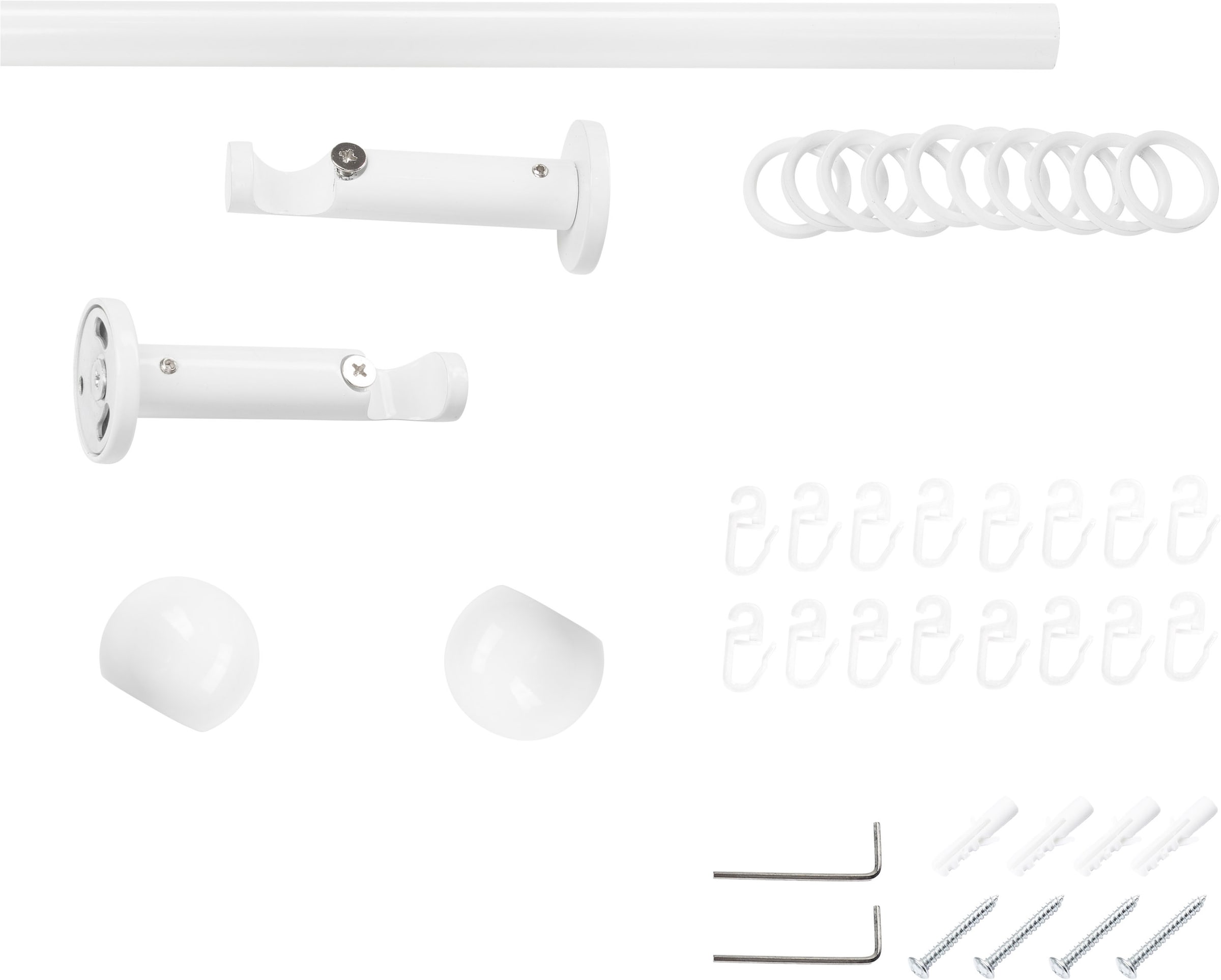 SN DECO GROUP Gardinenstange Ø 19 mm 1 läufig-läufig Fixmass;kürzbar