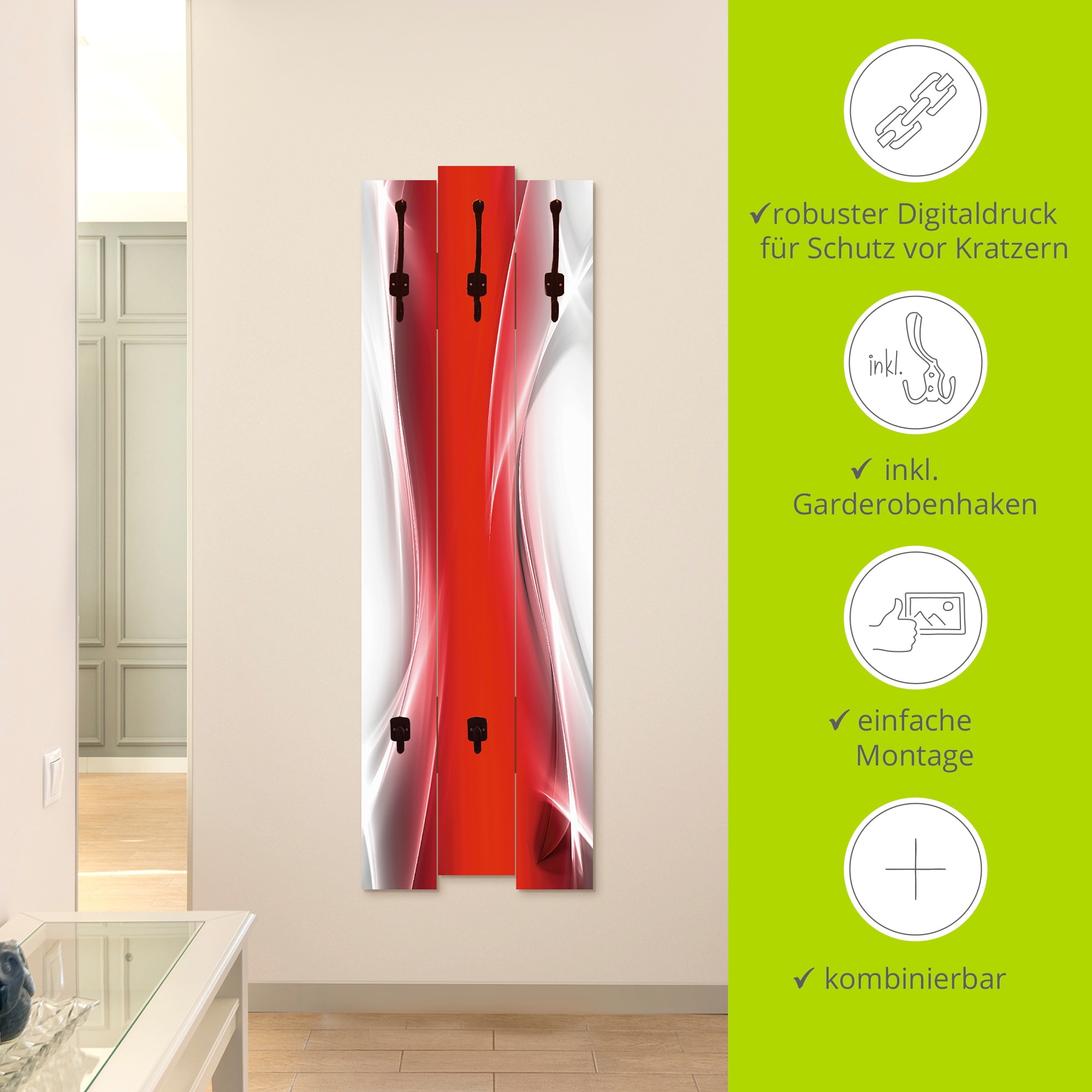 Artland Garderobenleiste »Kreatives Element Rot für Ihr Art-Design«, teilmontiert