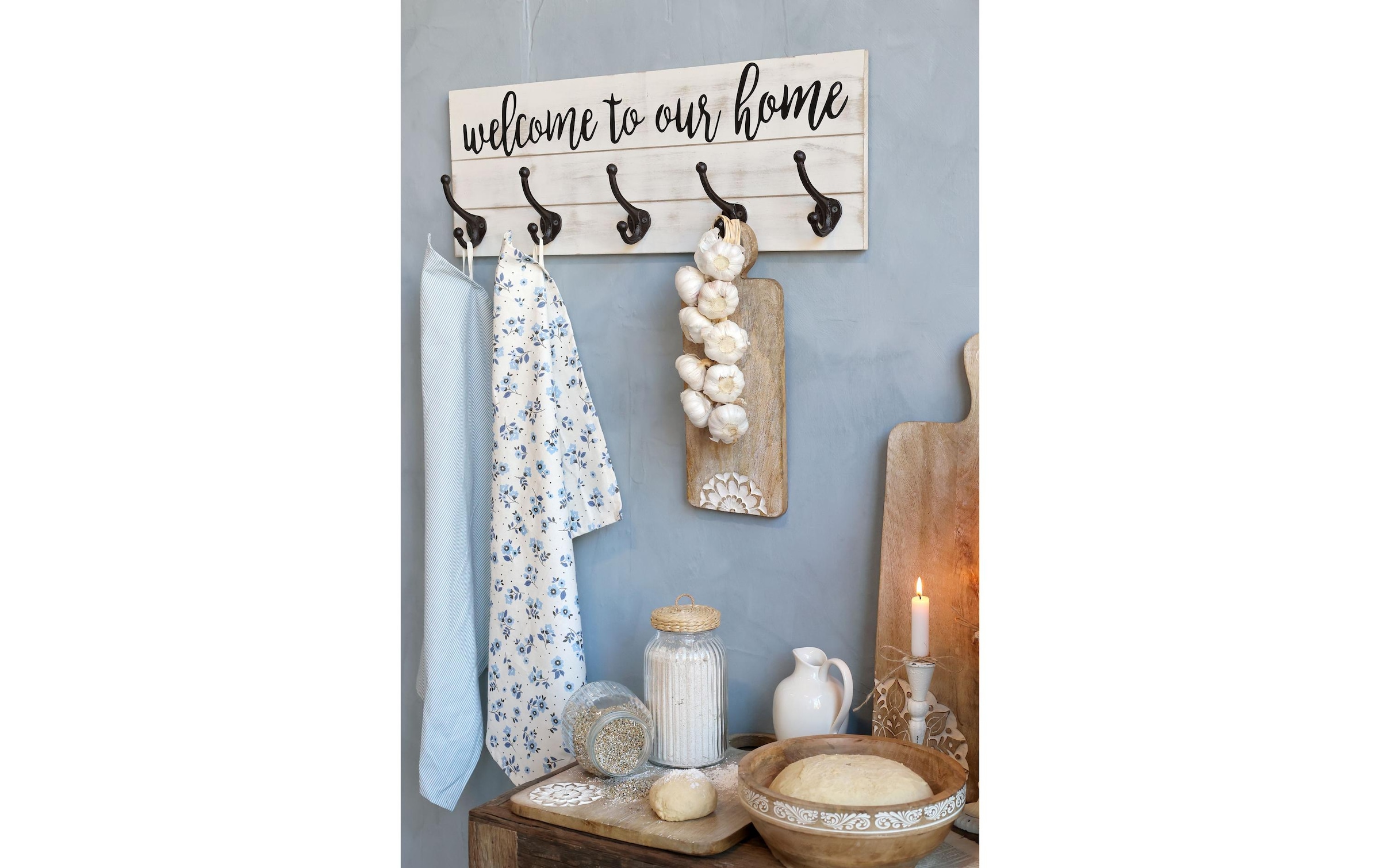   Wandhaken »Chic Antique welcome to our home« Kleiderhakenbrett